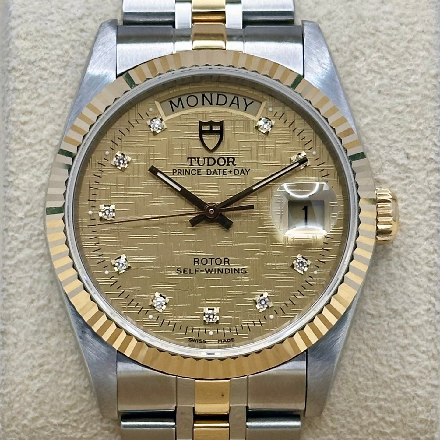 Prince Day-Date 36 Champagne Diamond Dial Ref 76213G 2000