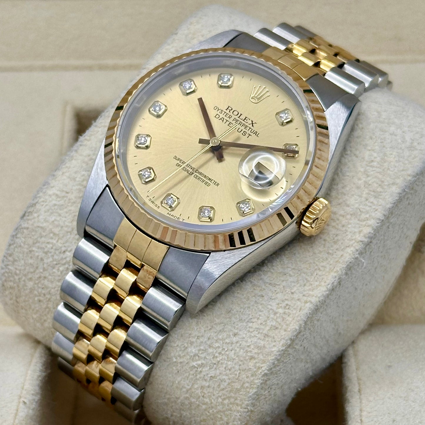 Datejust 36 Champagne Big Diamond Ref 16233 2000
