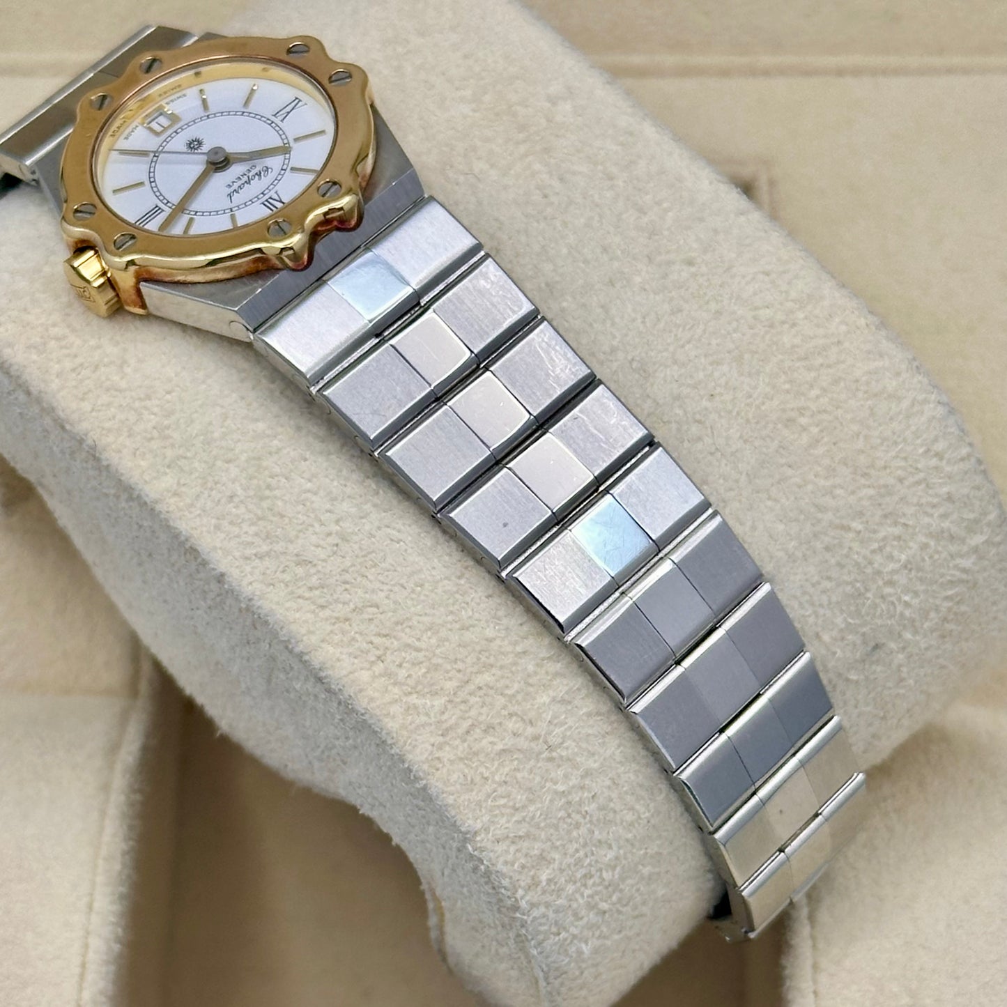 St. Mortiz Small White Romans 18K Yellow Gold Bezel Ref 8024