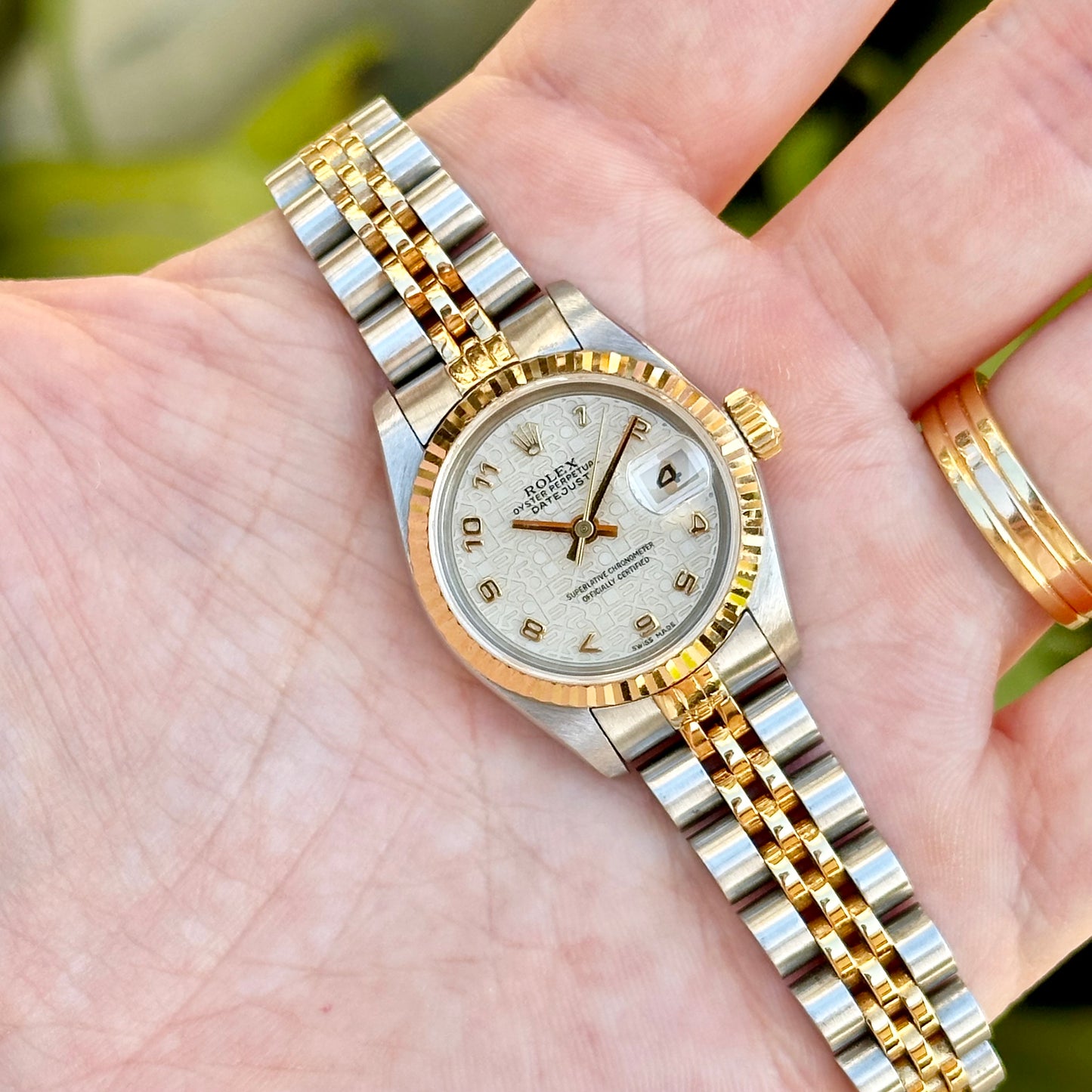 Lady-Datejust 26 Two Tone Ivory Arabic Ref 69173 1995