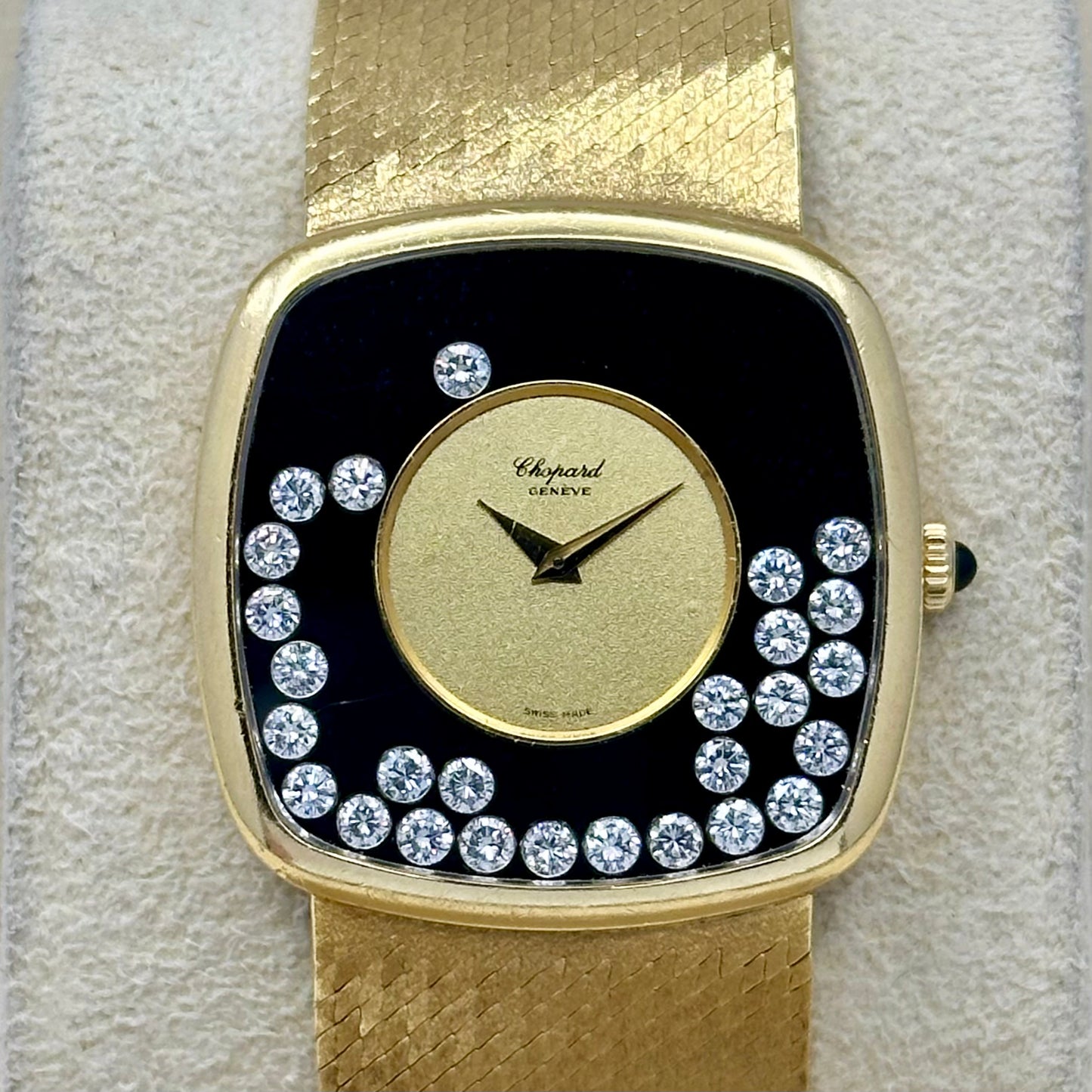 Happy Diamonds Black Onyx 18K Yellow Gold Manual Winding Ref 2106