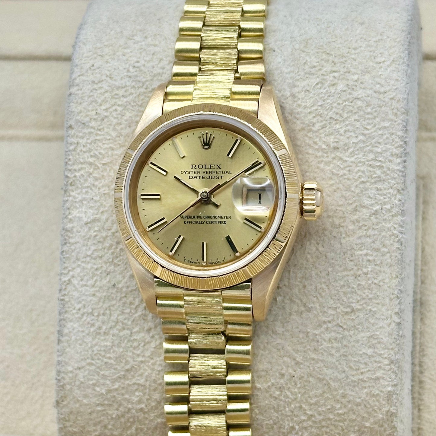 Lady-Datejust 26 Champagne Bark President 18K Yellow Gold Ref 69278
