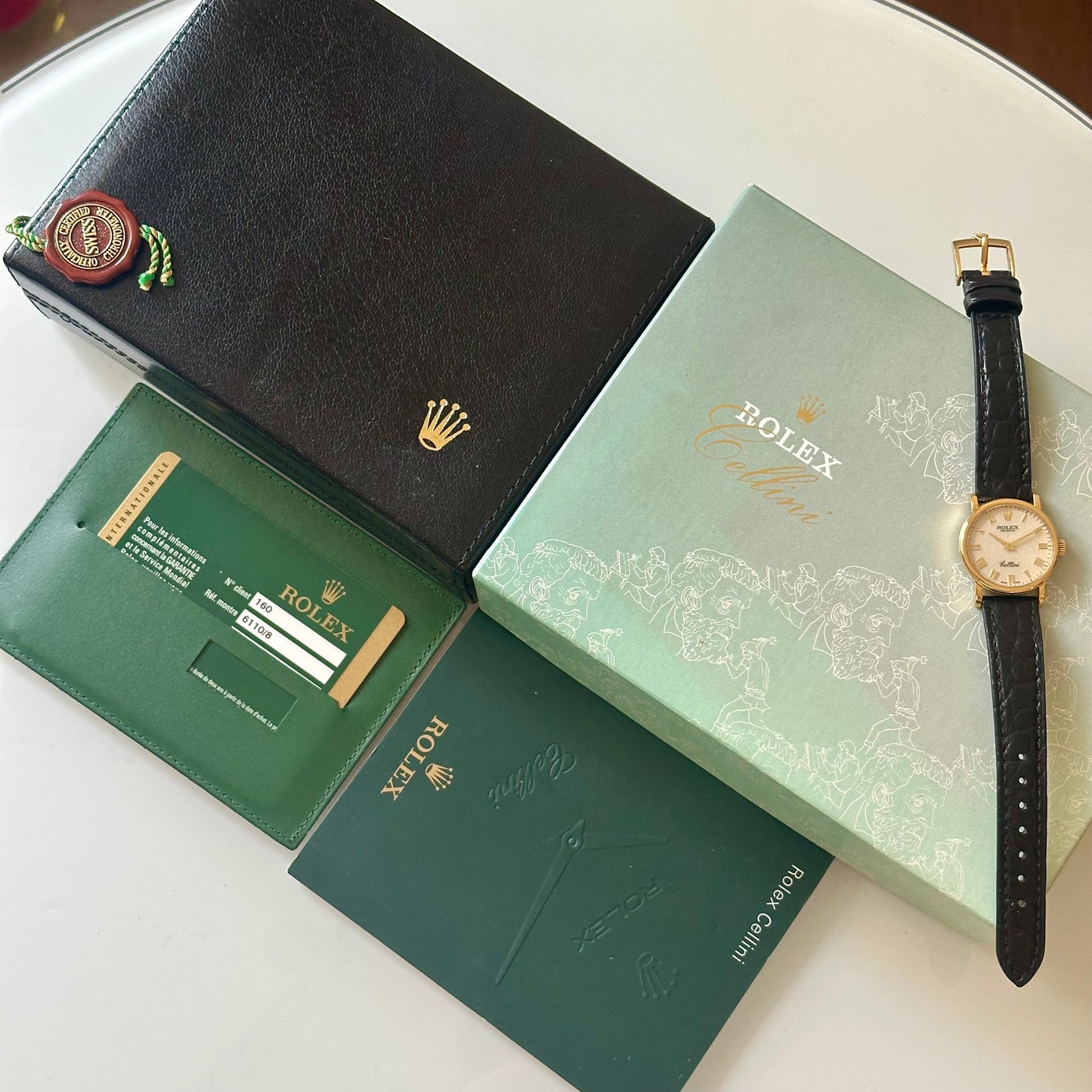 Cellini 18K Yellow Gold White Romans Ref 6110/8 2013