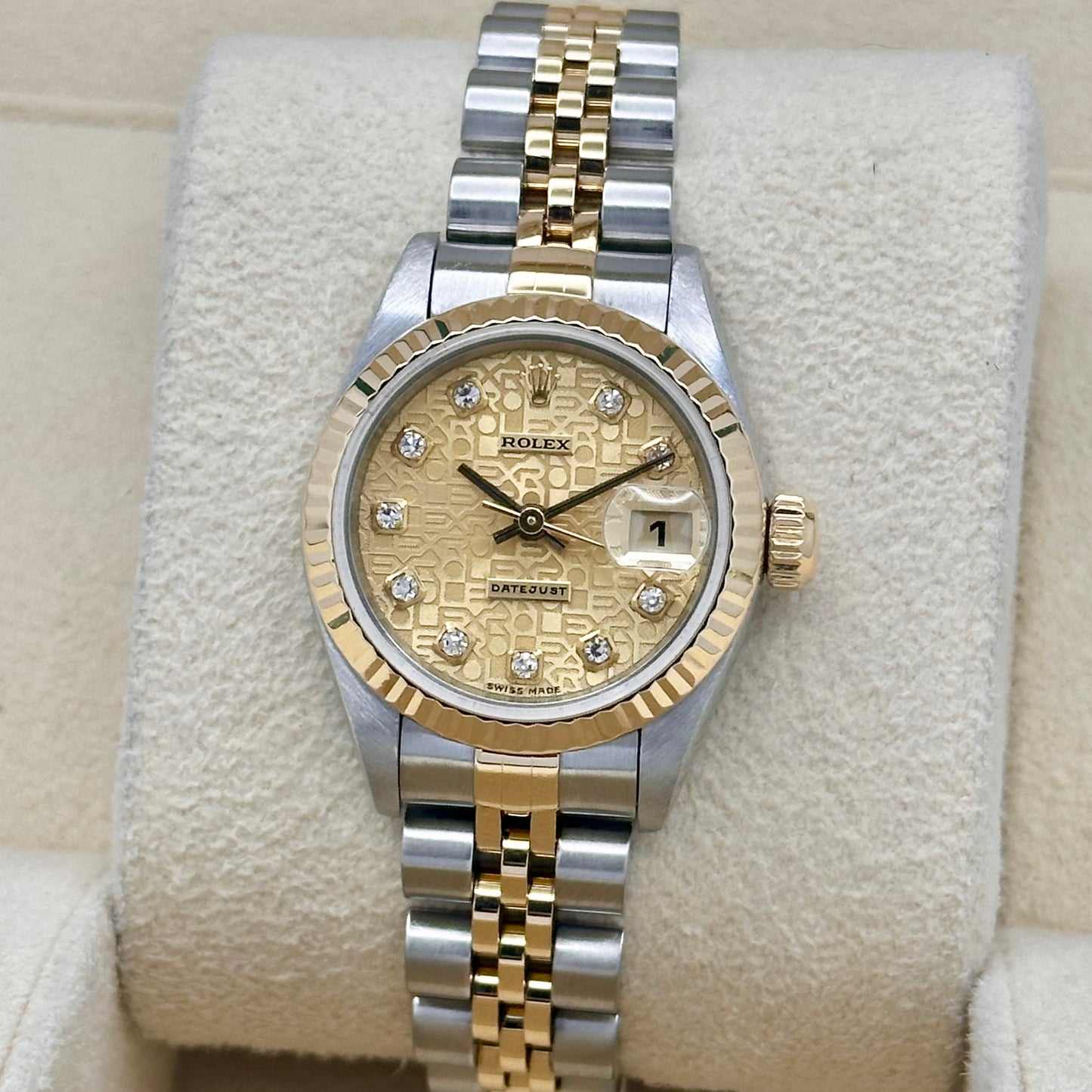 Lady-Datejust 26 Champagne Anniversary Big Diamond Ref 69173 1995