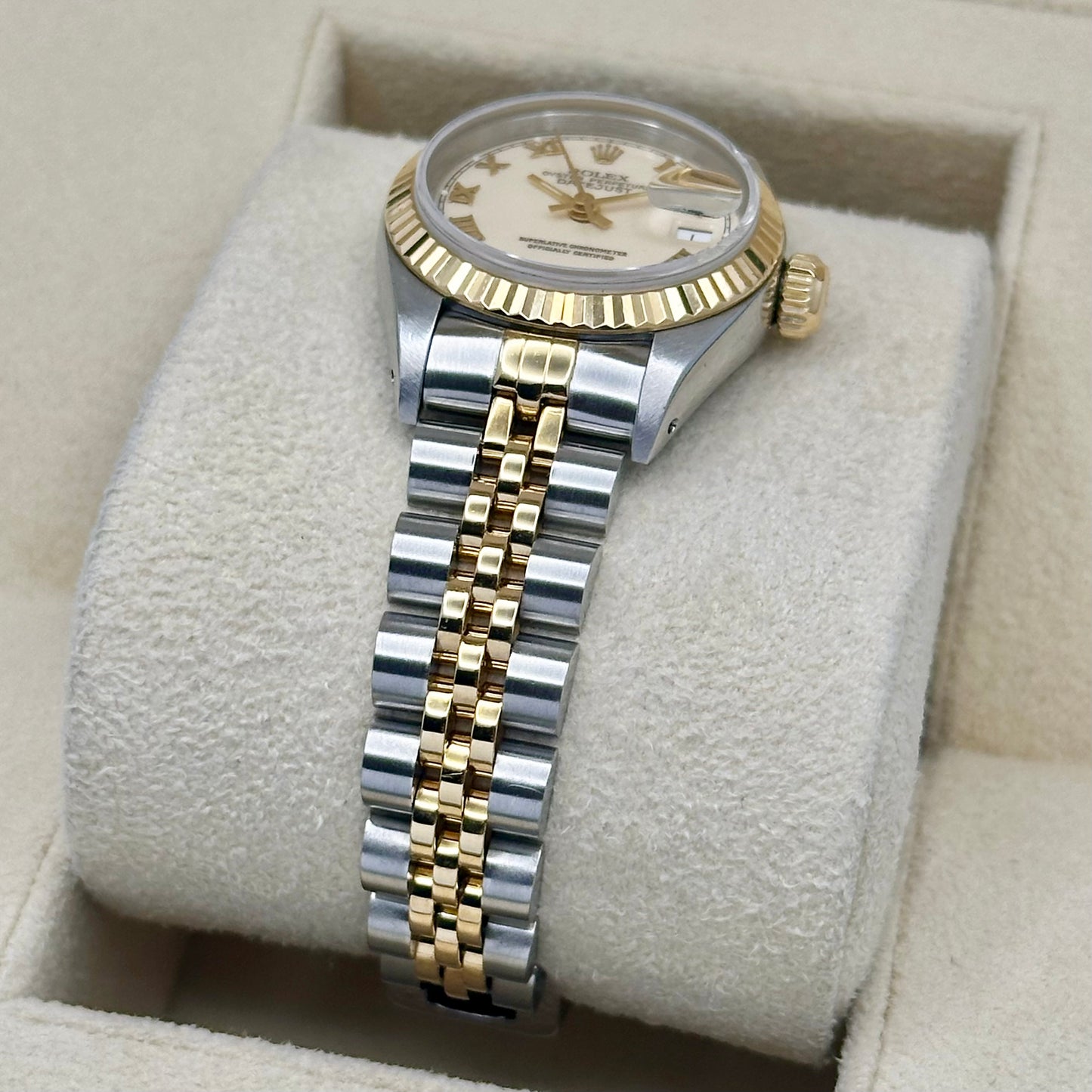 Lady-Datejust 26 Ivory Romans 18K Yellow Gold Two Tone Ref 69173 1993