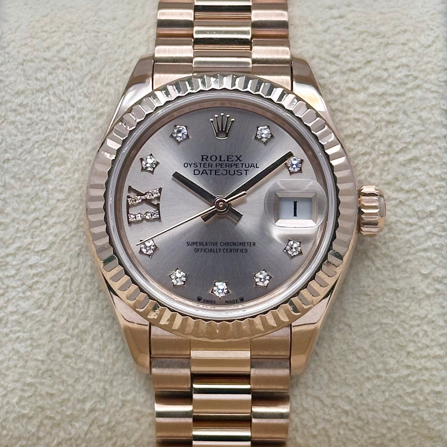Lady-Datejust 28 Sundust Diamond Dial Ref 279175 2017