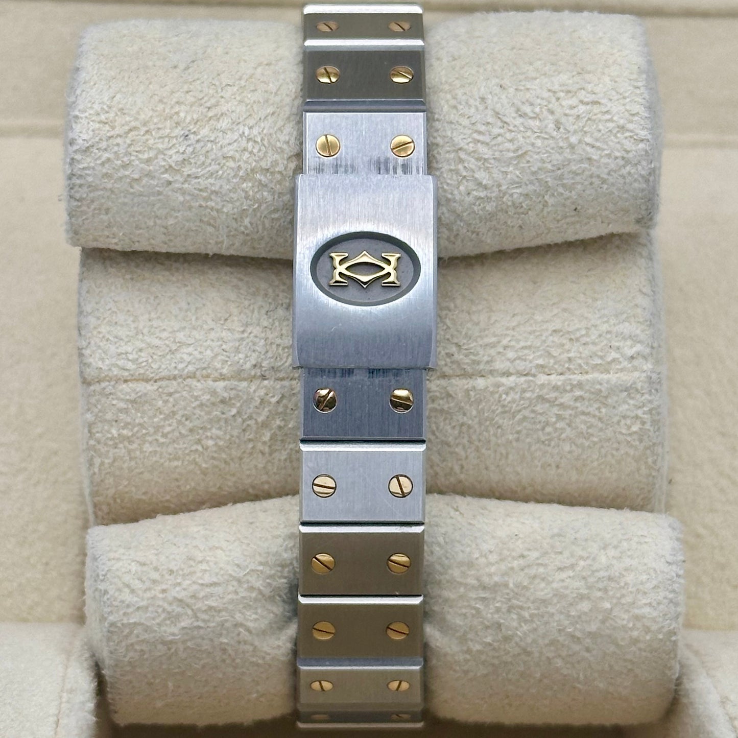 Santos Octagon Small White Romans 18K Yellow Gold Two Tone Ref 187903 1990