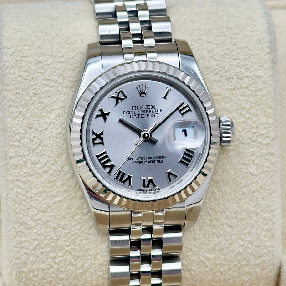 Lady-Datejust 26 Silver Romans Dial Ref 179174 2012