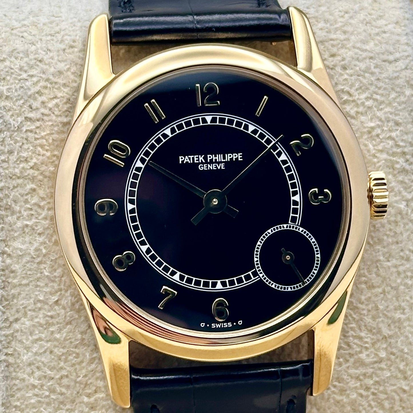 (ON HOLD) Calatrava Black Dial 18K Yellow Gold Ref 5000J-001