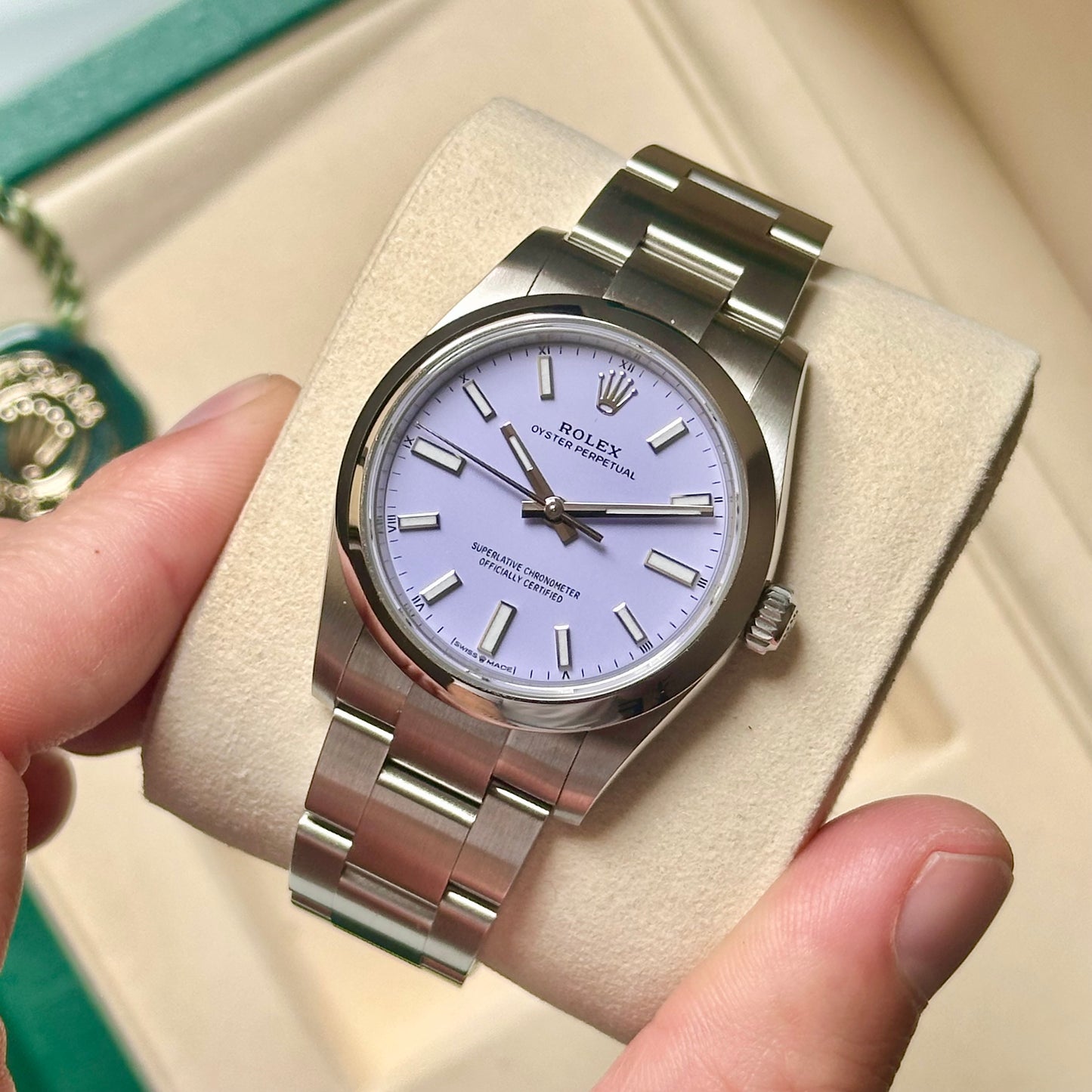 Oyster Perpetual 34 Lavender Dial Ref 124200 2025