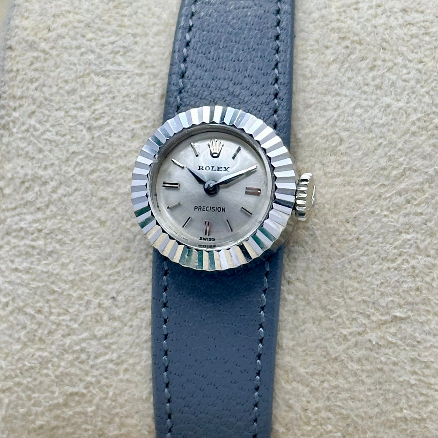 Precision 18K White Gold Fluted Bezel Ref 8788 1970
