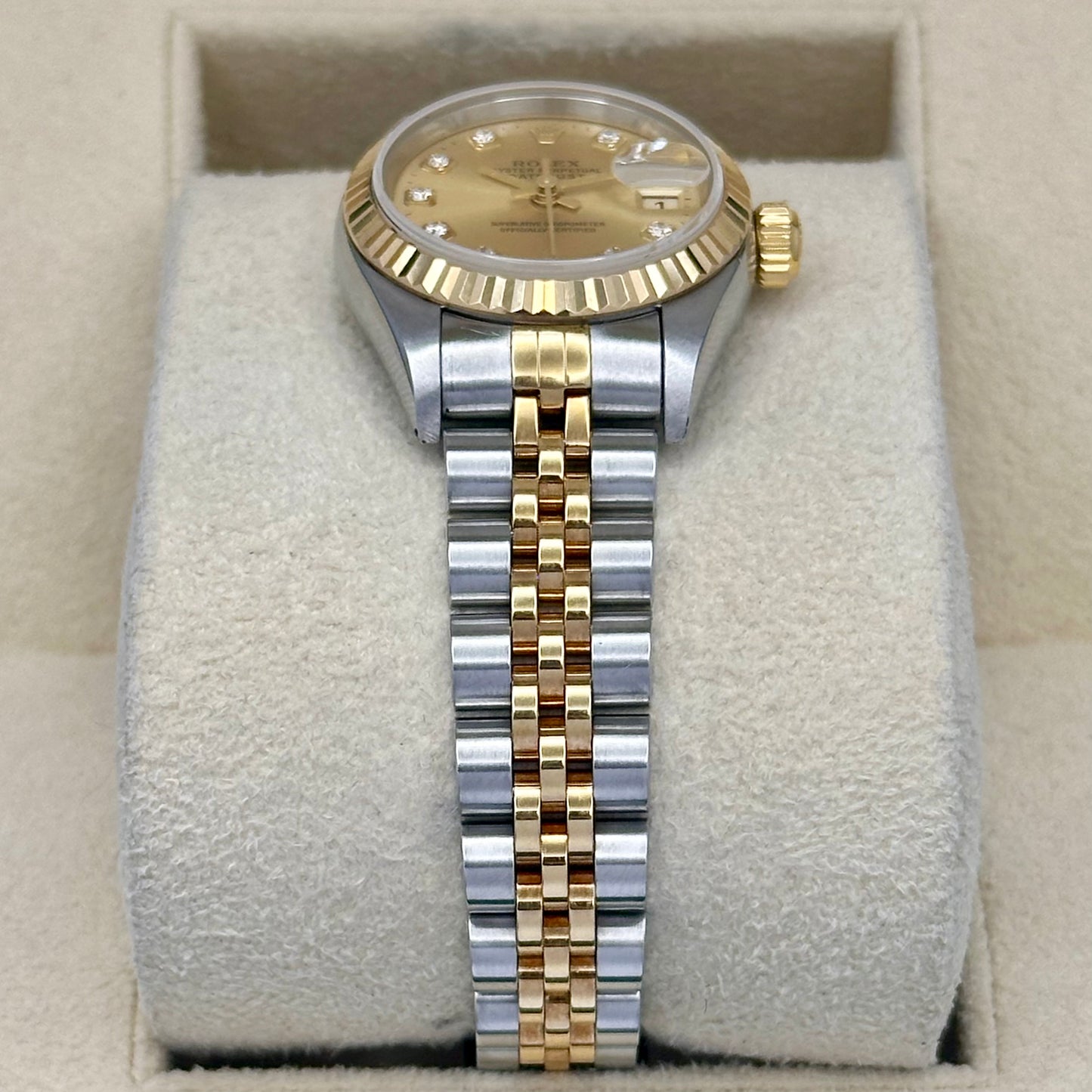 Lady-Datejust 26 18K Yellow Gold Champagne Big Diamond Ref 79173 2000