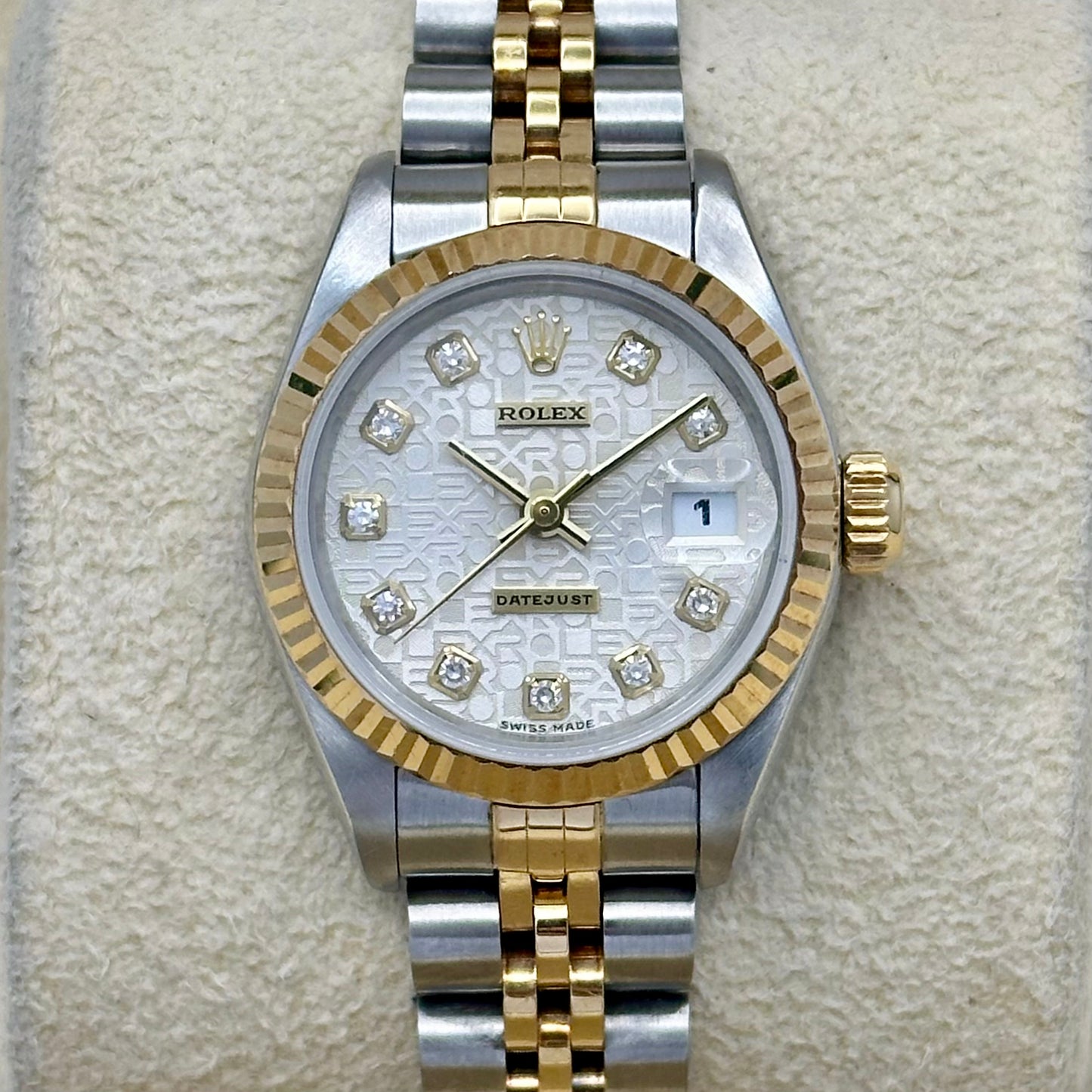 Lady-Datejust 26 Ivory Anniversary Big Diamond Ref 69173 1995