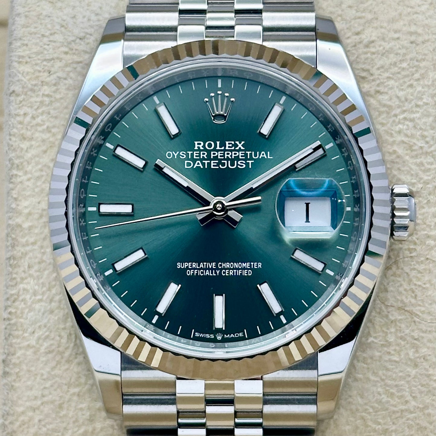 Datejust 36 Mint Green 18K White Gold Ref 126234 2026