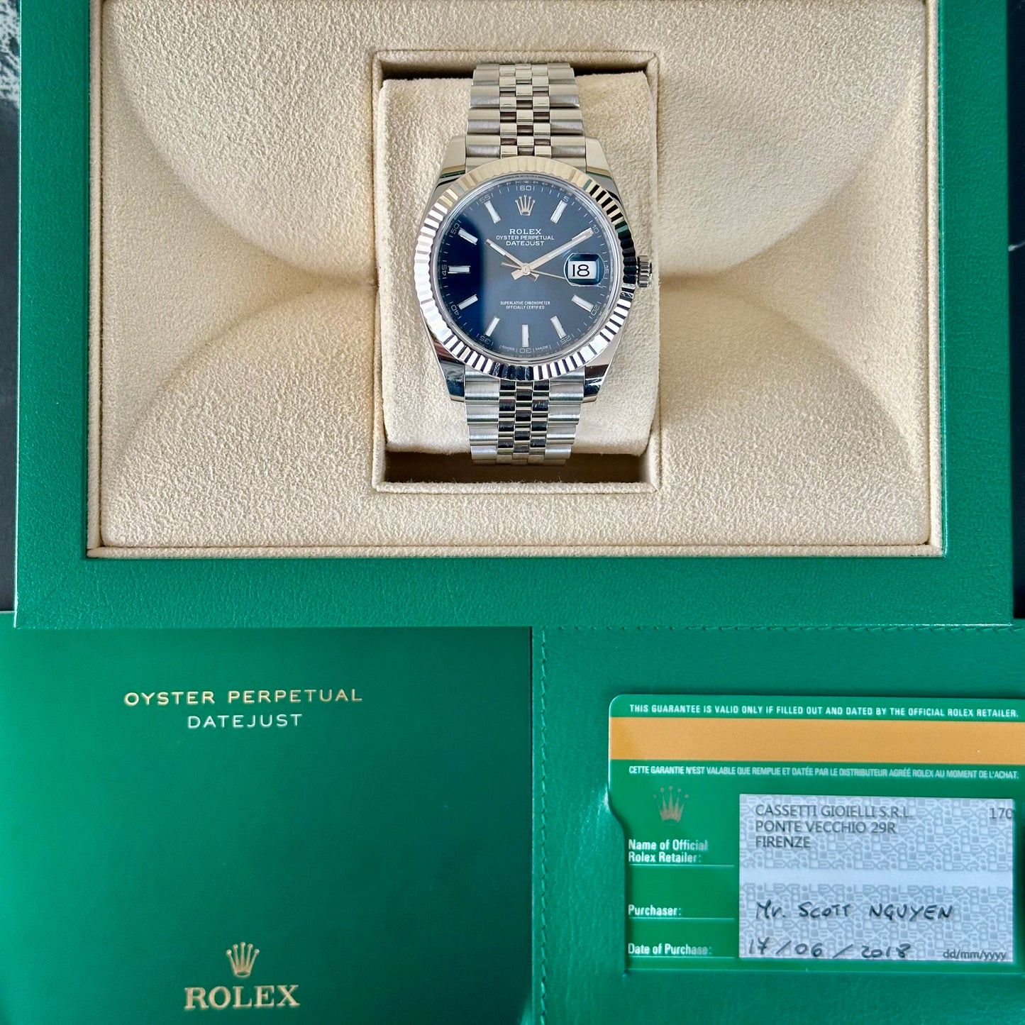 Datejust 41 Sunburst Blue Ref 126334 2018