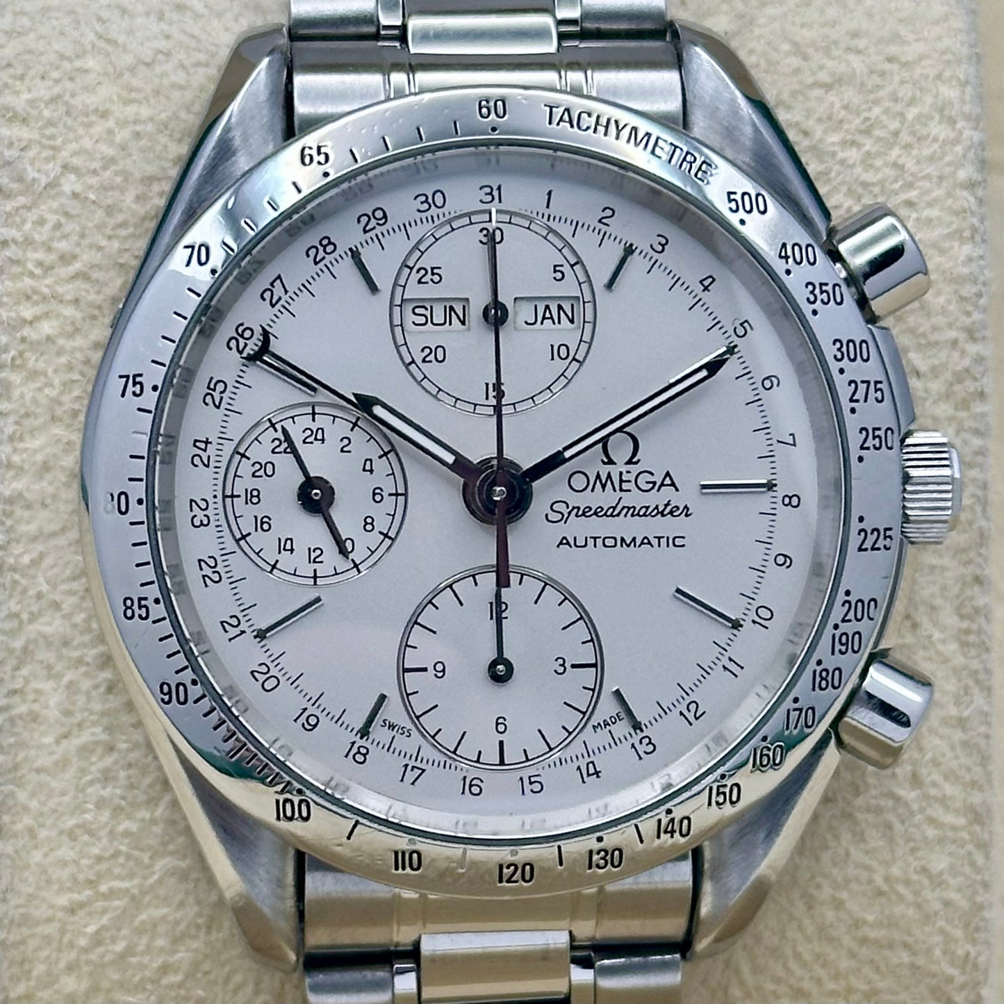 Speedmaster Day Date White Dial Ref 3521.30 1990