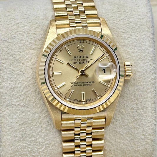 Lady-Datejust 26 Champagne Stick 18K Yellow Gold Jubilee Ref 69178