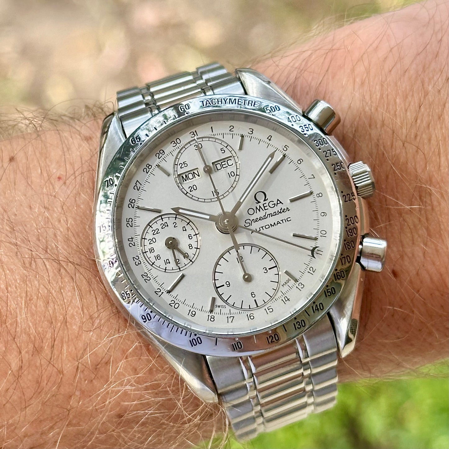 Speedmaster Day Date White Dial Ref 3521.30 1990