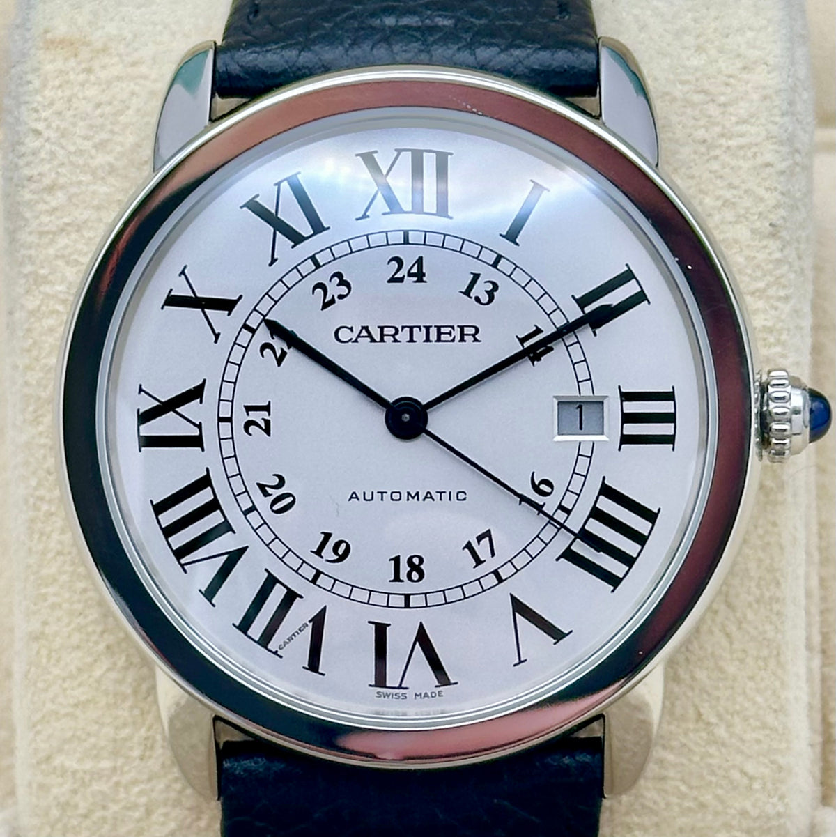 Ronde Solo De Cartier XL Automatic White Romans Ref WSRN0022 2021