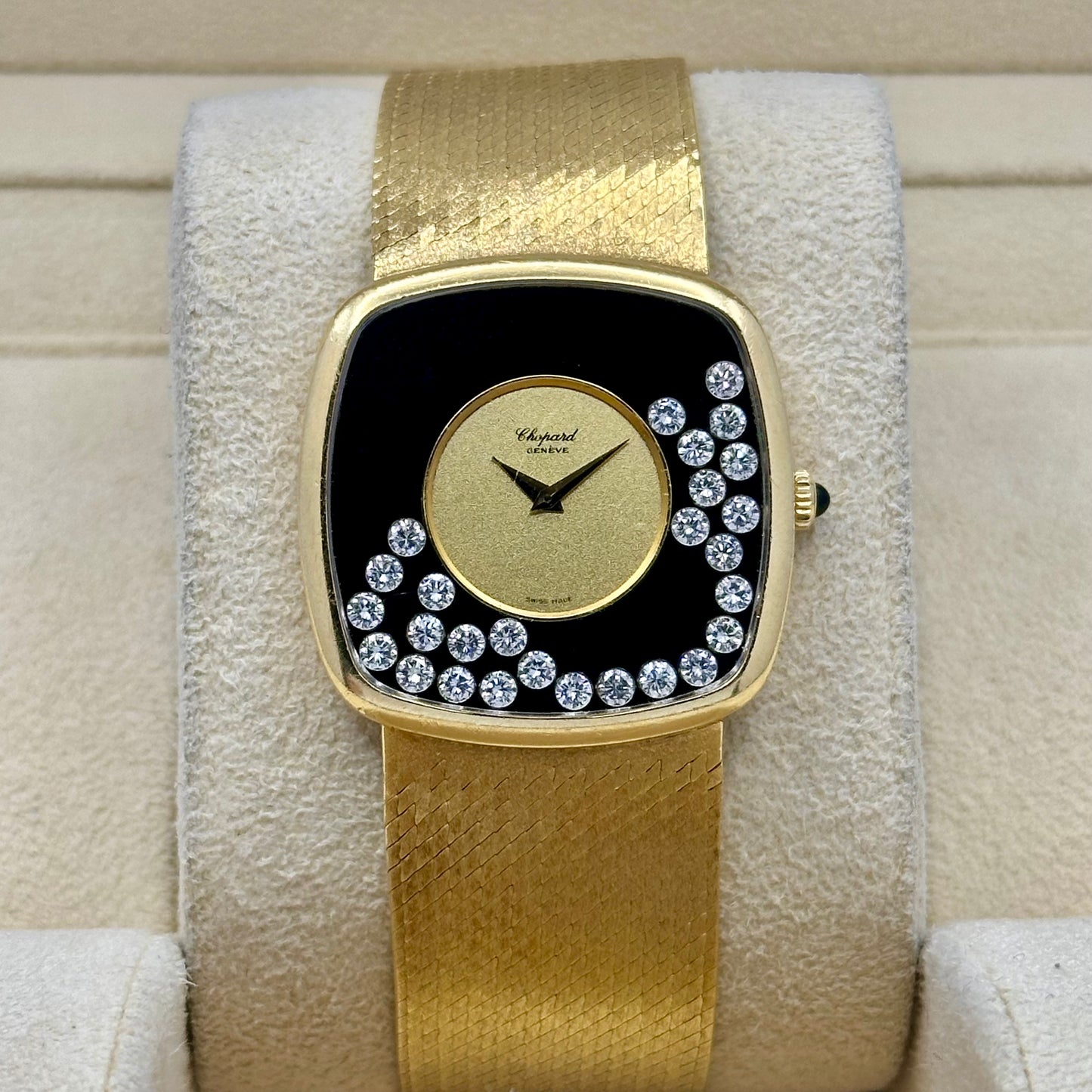 Happy Diamonds Black Onyx 18K Yellow Gold Manual Winding Ref 2106
