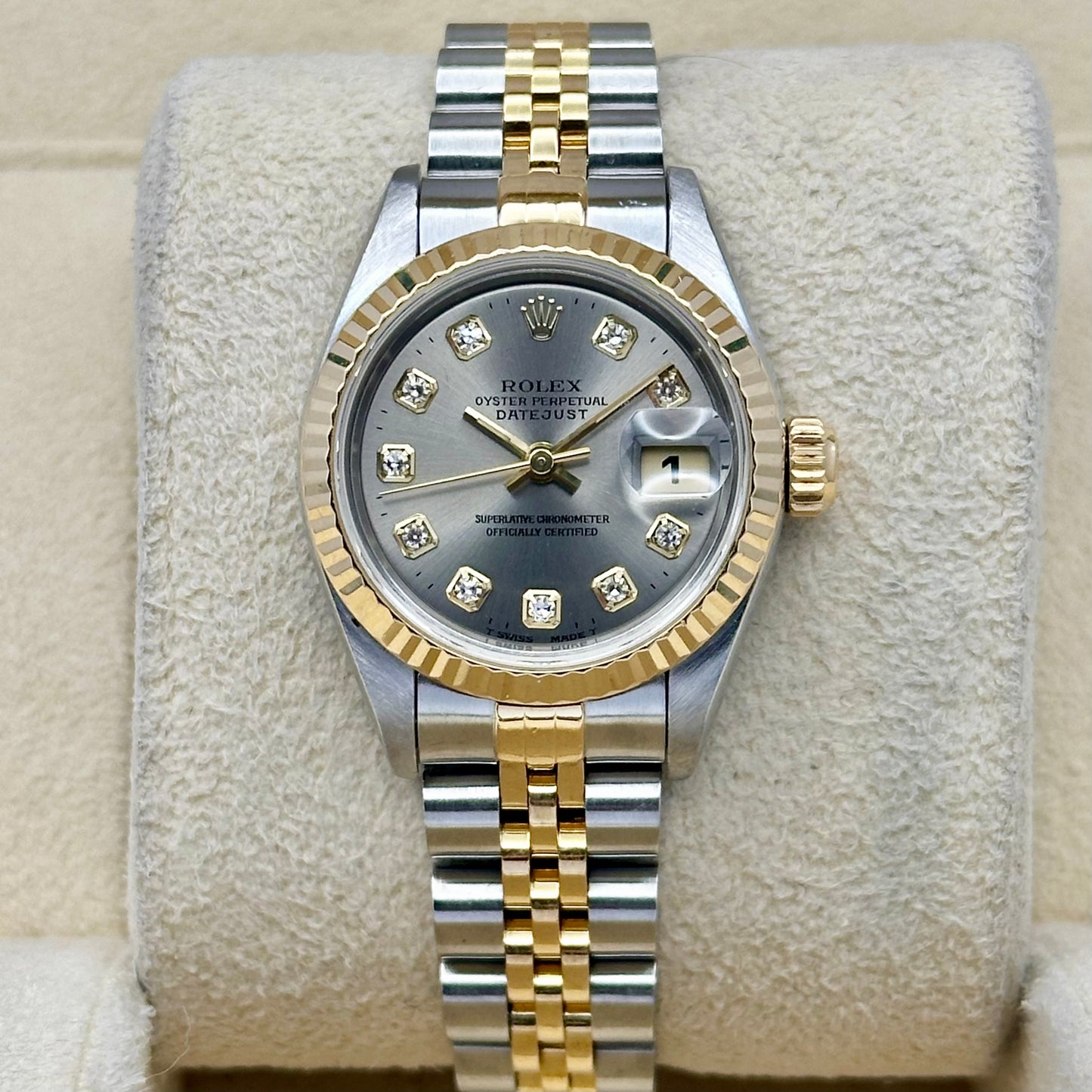 Lady-Datejust 26 18K Yellow Gold Grey Big Diamond Ref 69173
