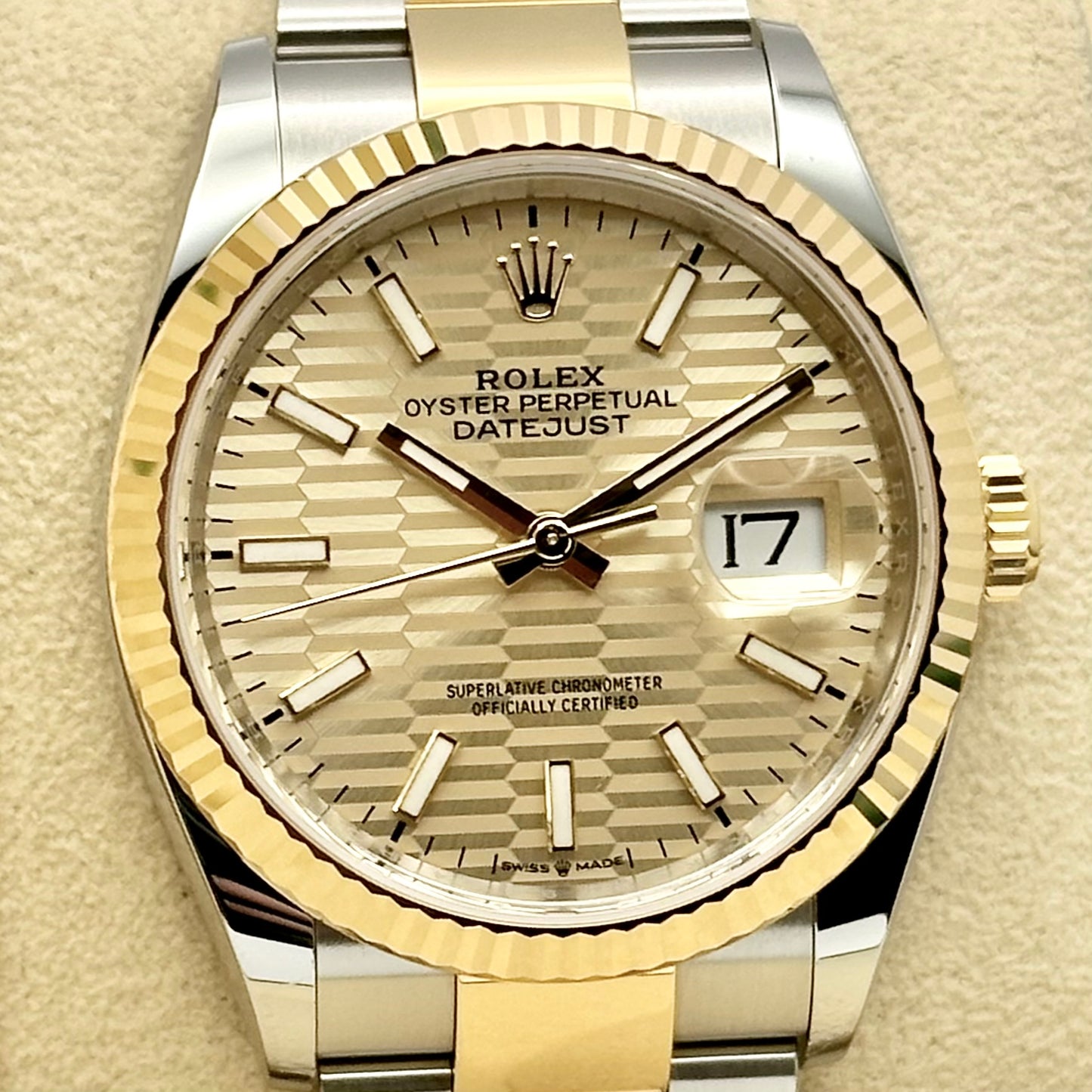 Datejust 36 Two Tone Champagne Fluted Motif Ref 126233 2024