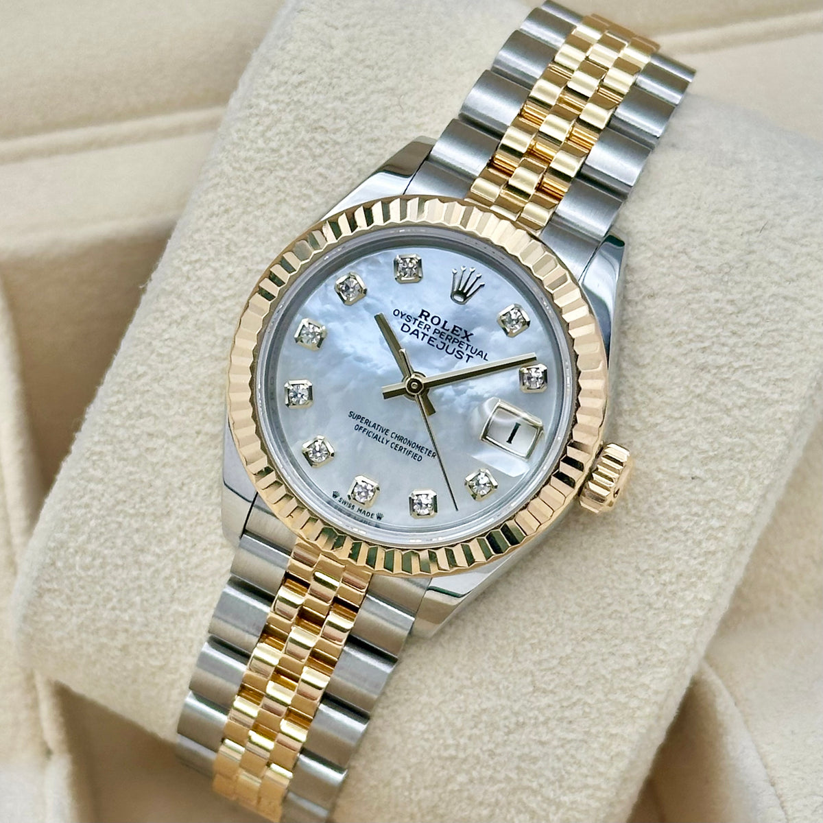 Lady-Datejust 28 18K Yellow Gold Mother Of Pearl Diamond Ref 279173 2020