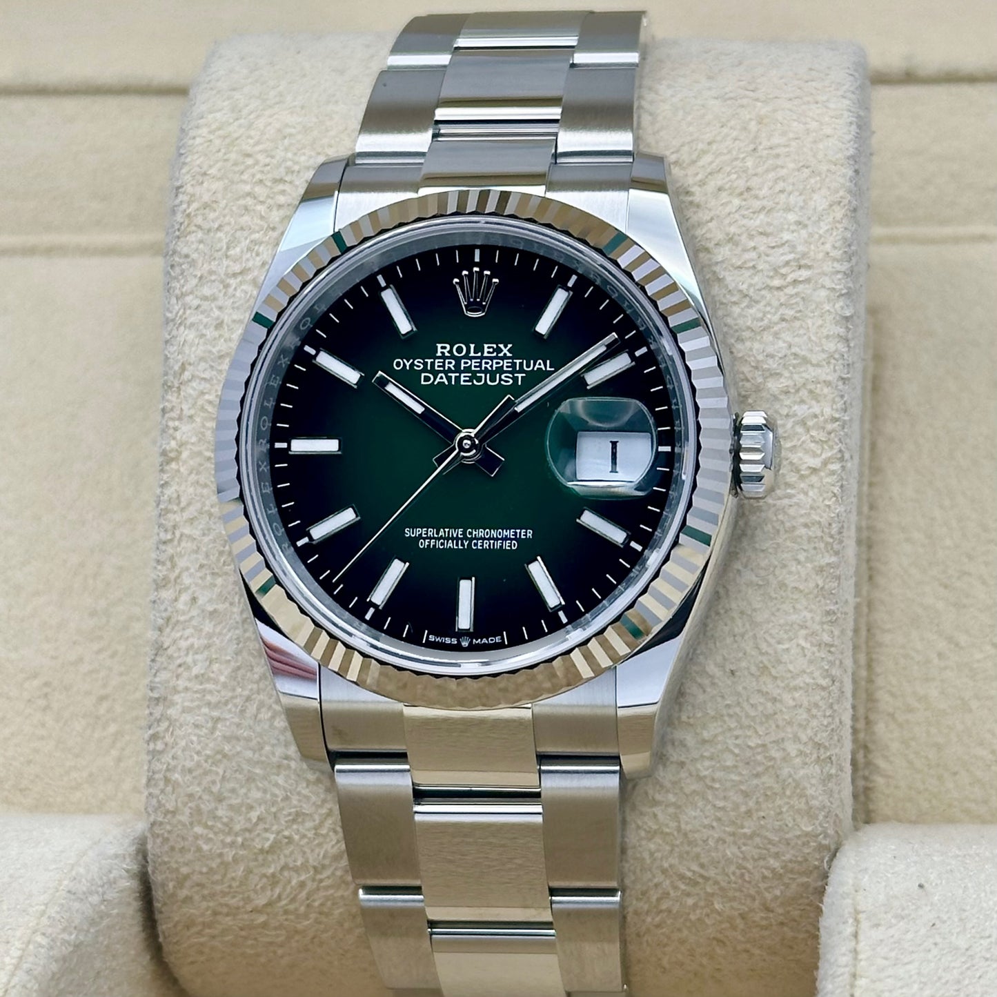 Datejust 36 Green Ombré 18K White Gold Ref 126234 2026