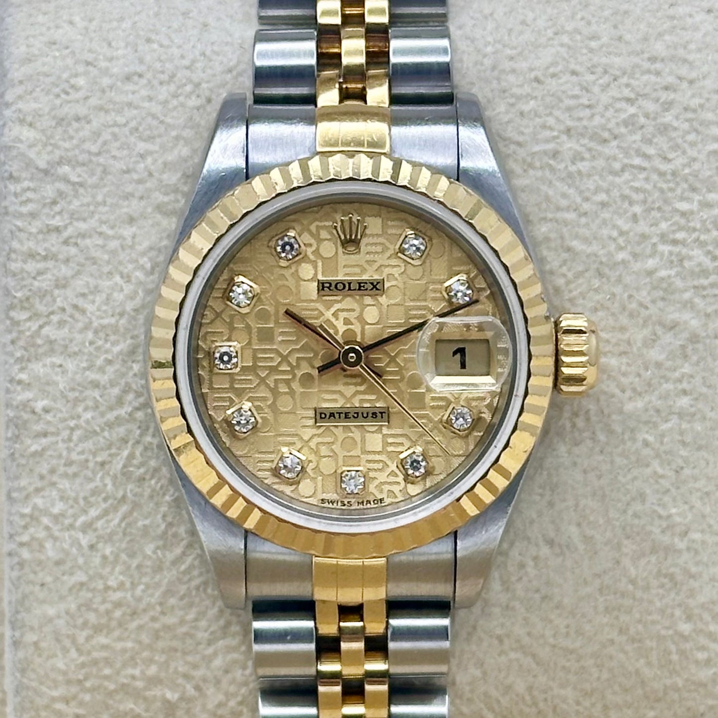 Lady-Datejust 26 Champagne Anniversary Big Diamond Ref 69173 1995