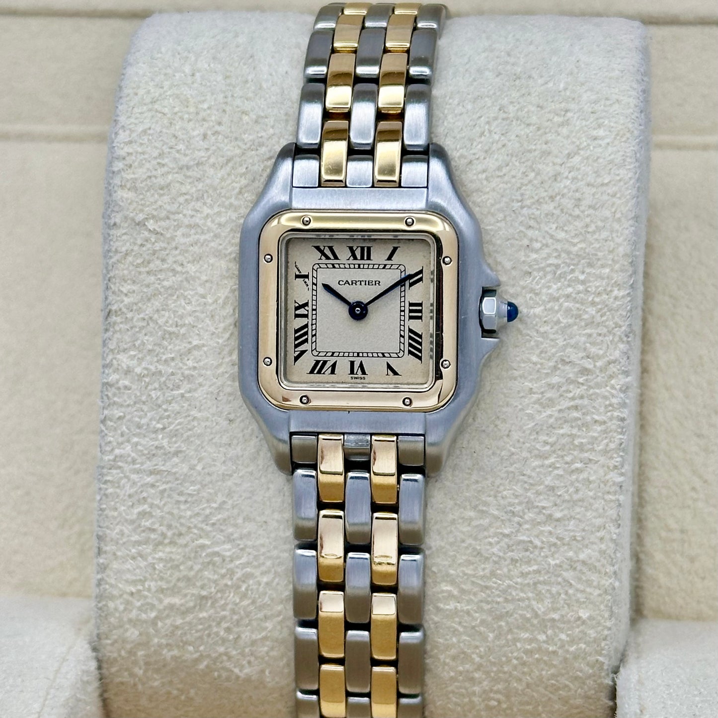 Panthére Small Two Row 18K Yellow Gold White Romans Ref 669210