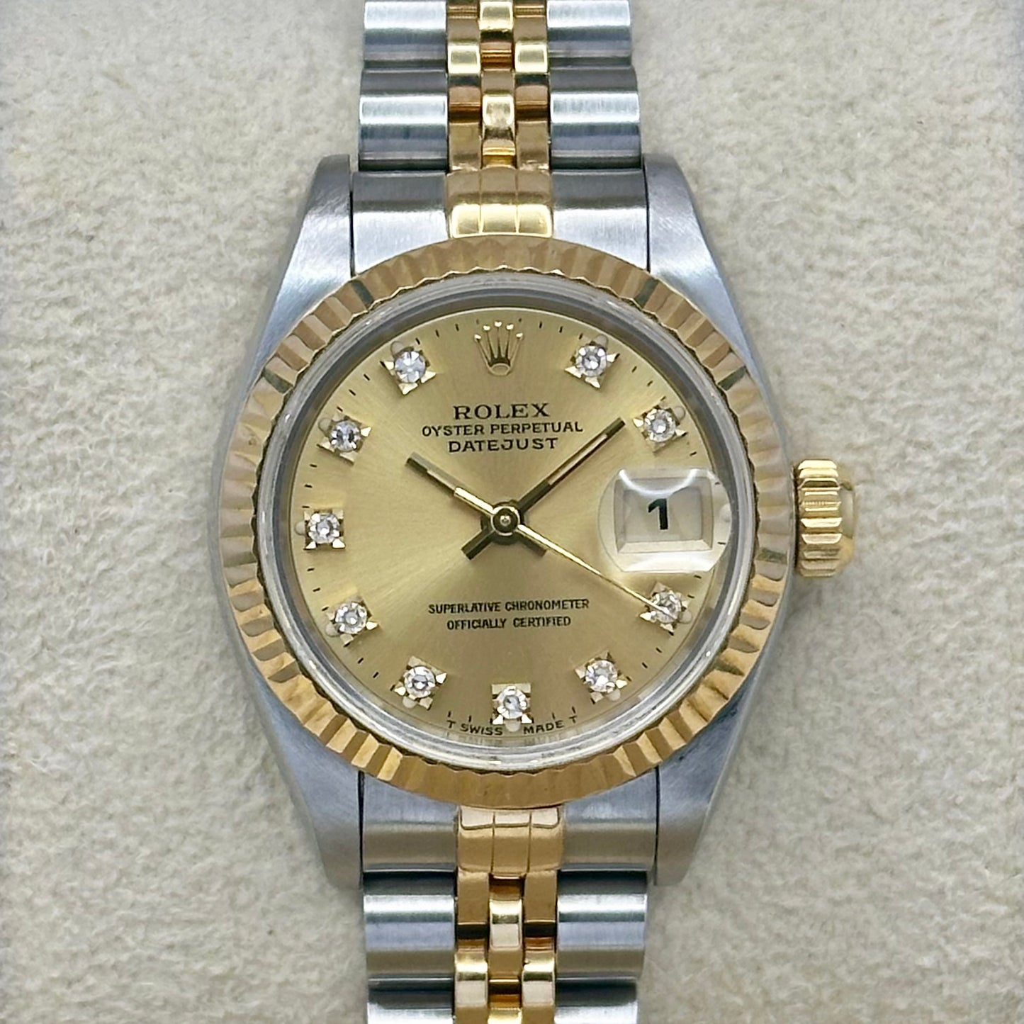 Lady-Datejust 26 Champagne Diamond Ref 69173G 1993