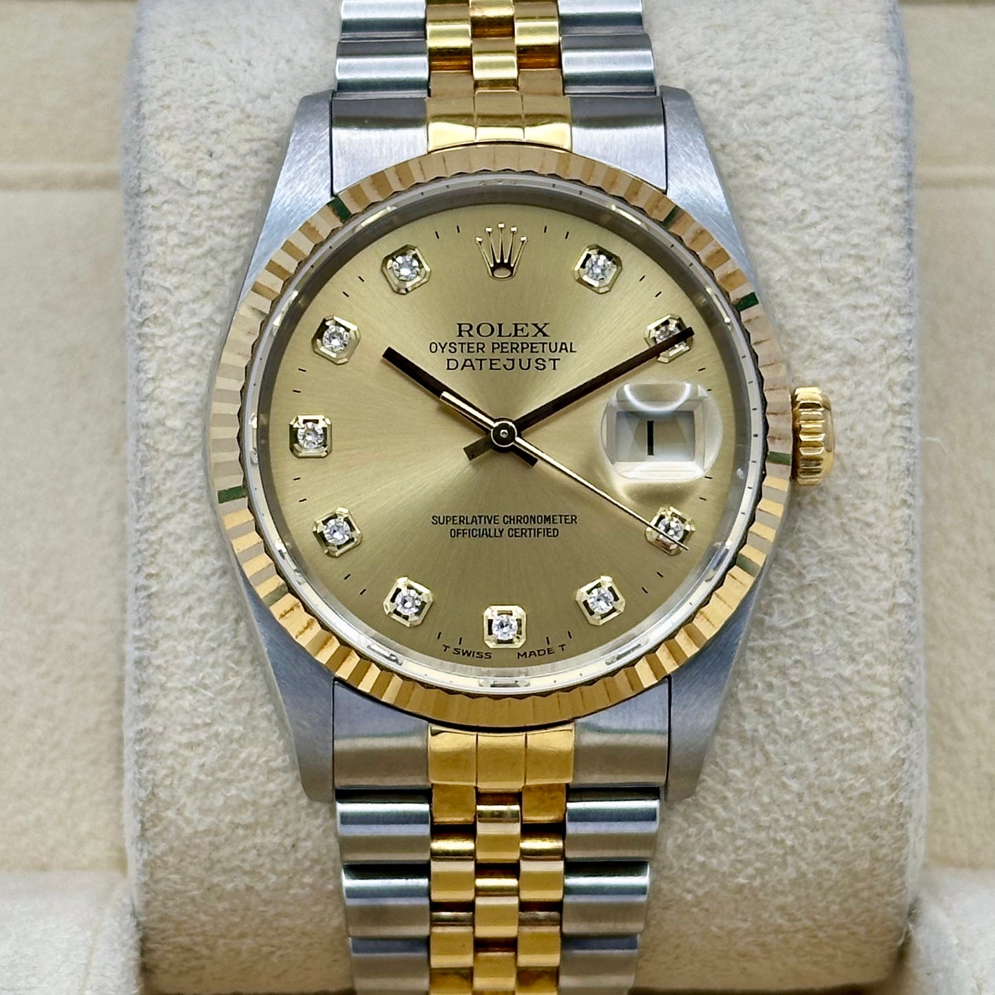 Datejust 36 Champagne Big Diamond Ref 16233 2000