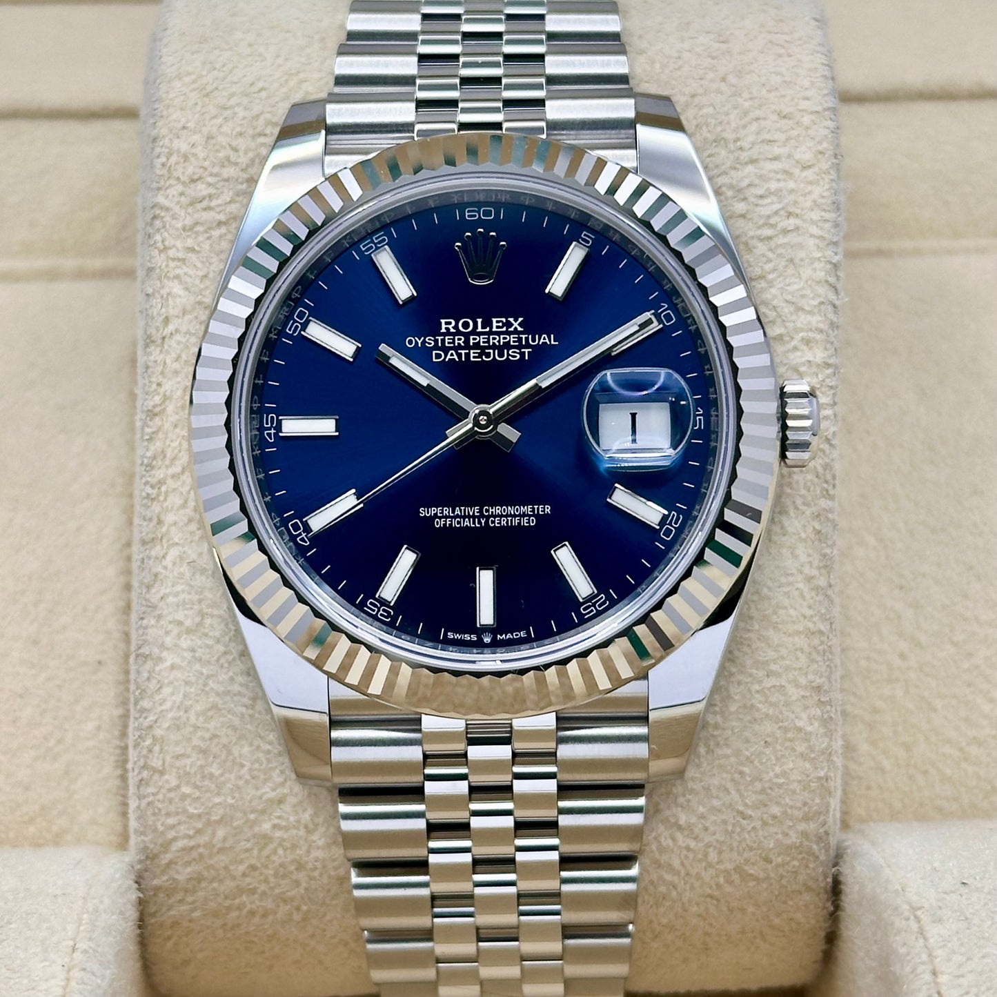 Datejust 41 Sunburst Blue 18K White Gold Ref 126334 2020
