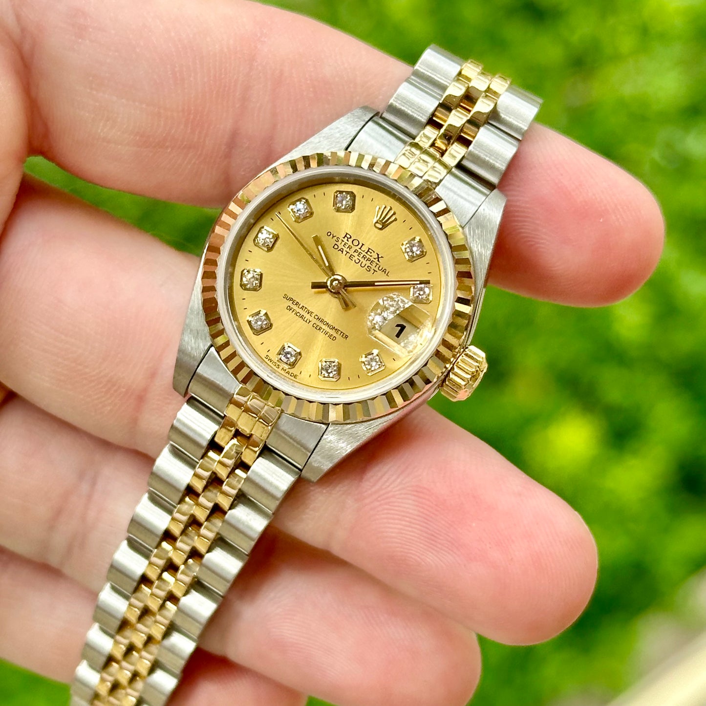 Lady-Datejust 26 Champagne Big Diamond Ref 79173 2000