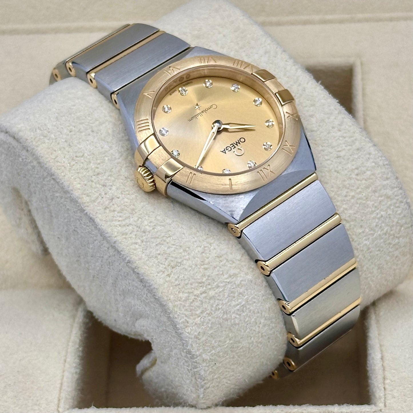 Constellation Ladies Champagne Diamond Dial 18K Yellow Gold Ref 131.20.28.60.58.001 2023