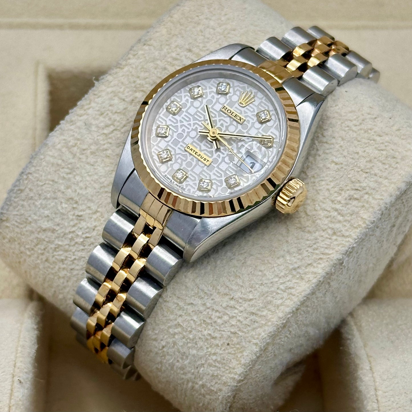 Lady-Datejust 26 Ivory Anniversary Big Diamond Ref 69173 1995