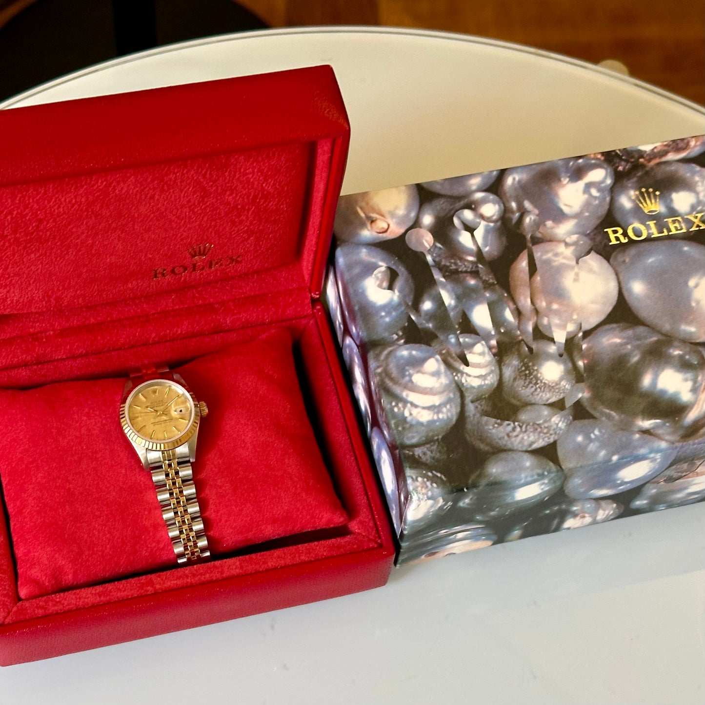 Lady-Datejust 26 18K Yellow Gold Champagne Linen Ref 69173