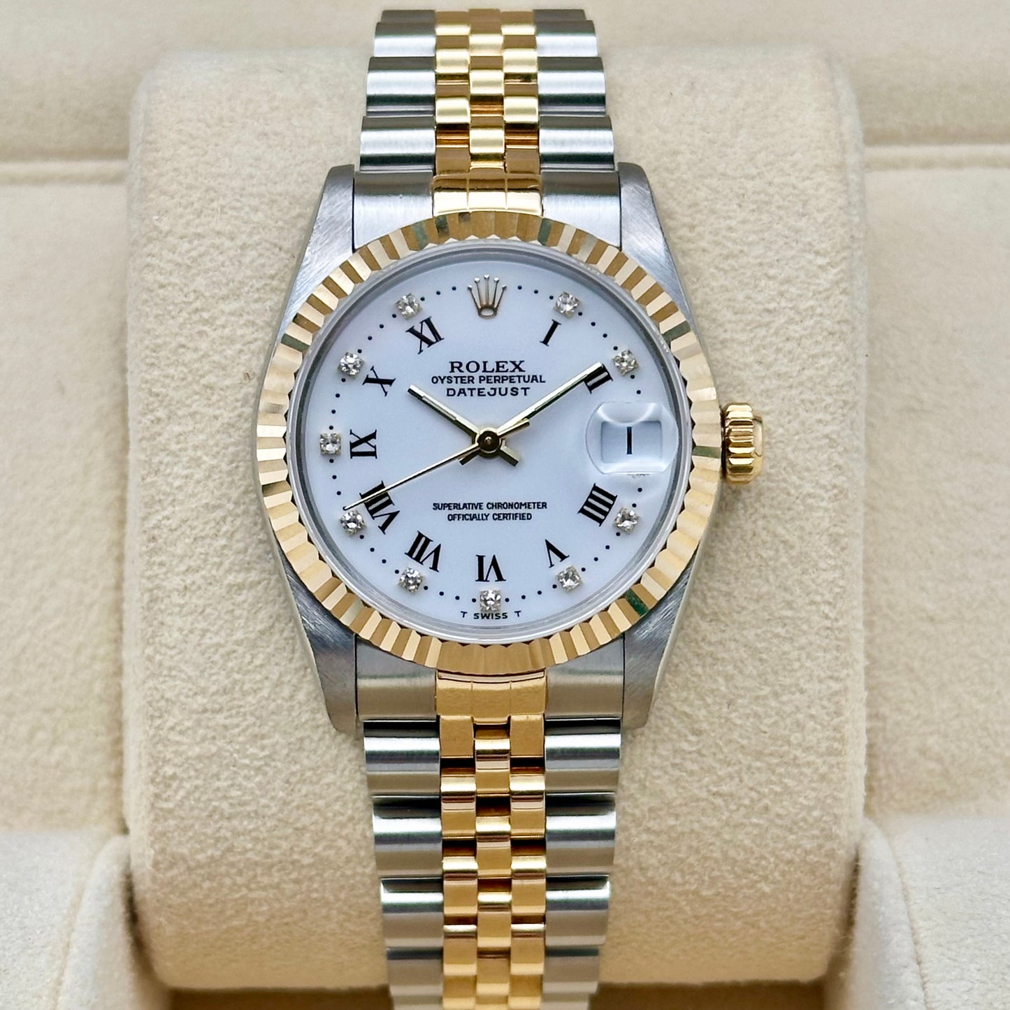 Datejust 31 White Buckley Diamond Dial Ref 68273