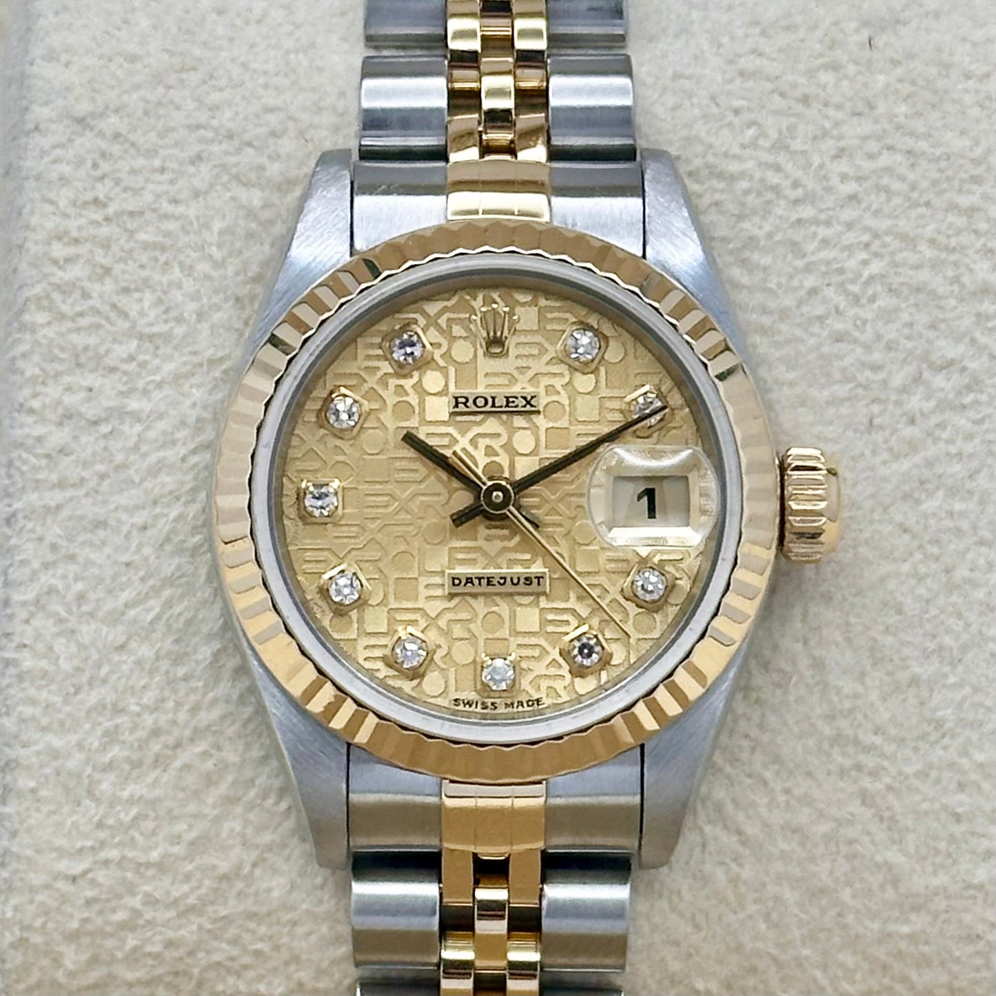 Lady-Datejust 26 Champagne Anniversary Big Diamond Ref 69173 1995