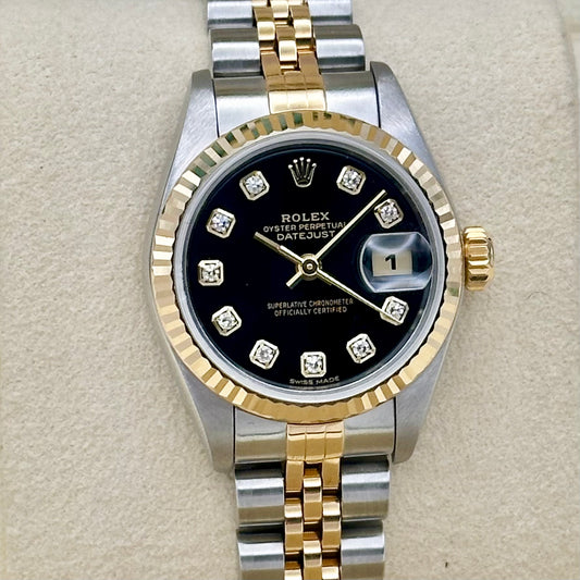 Lady-Datejust 26 Sunburst Black Big Diamond Ref 79173 1999