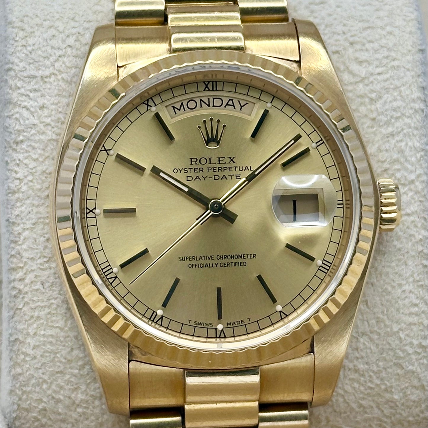 Day-Date 36 Champagne Dial 18K Yellow Gold Ref 18038 1983
