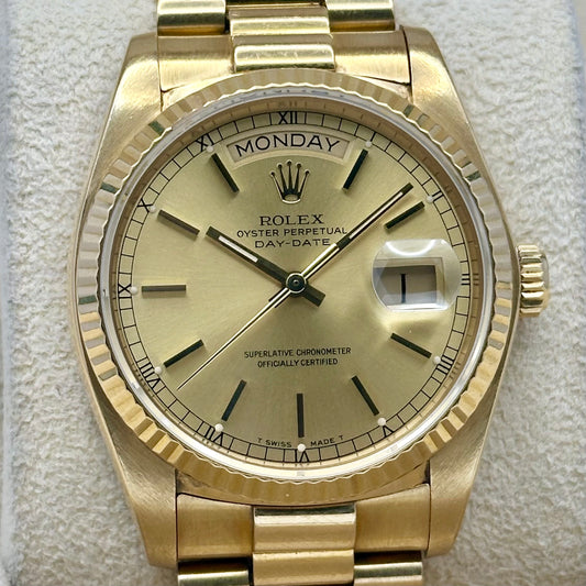 Day-Date 36 Champagne Dial 18K Yellow Gold Ref 18038 1983