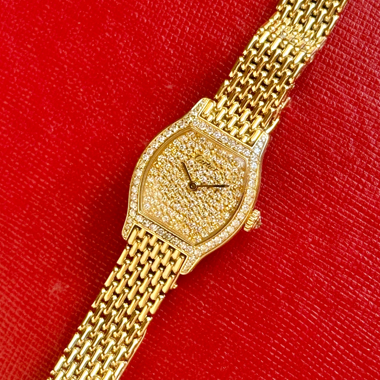 Tortue Pave Diamond 18K Yellow Gold Ref 66036 1991