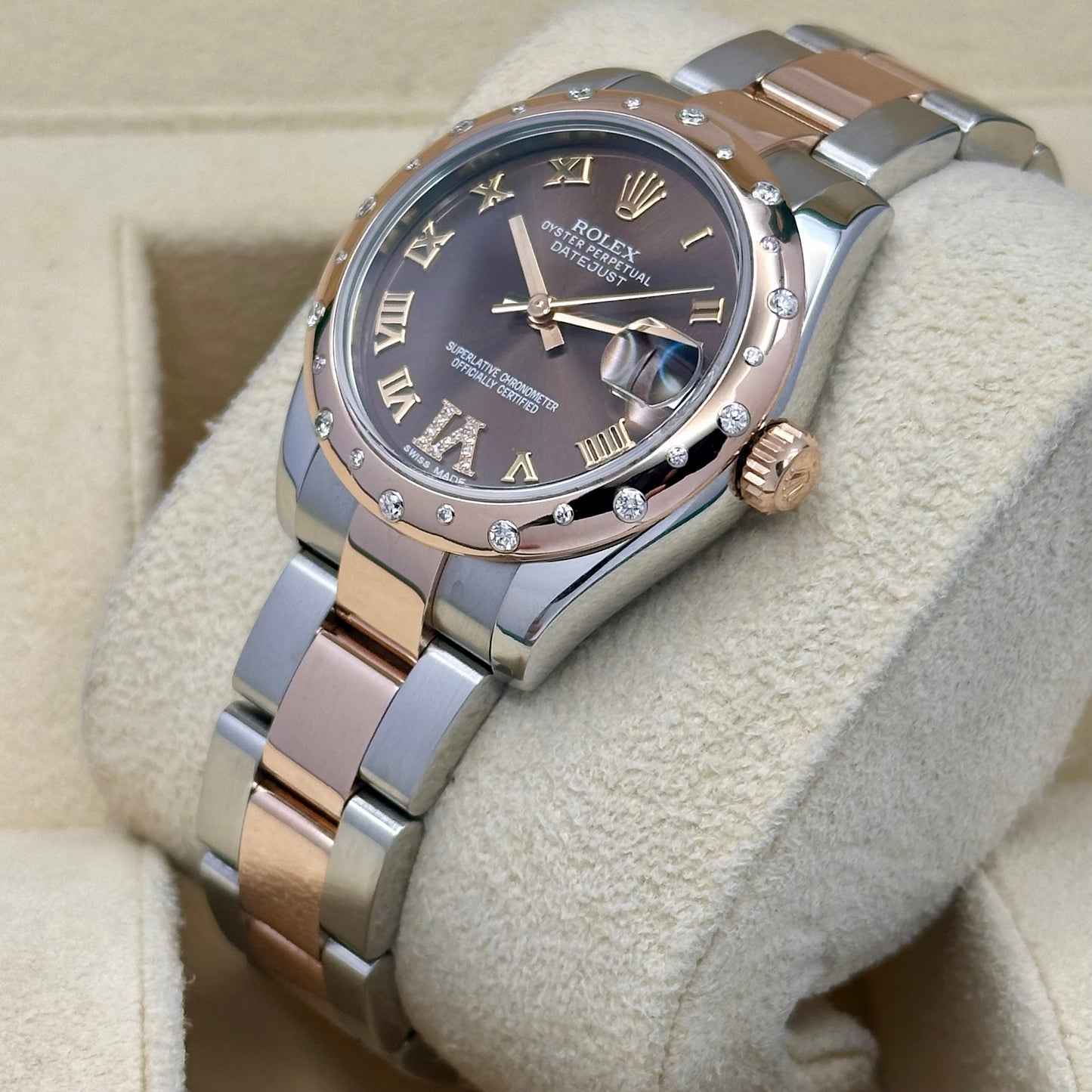 Datejust 31 Factory Diamond Bezel Chocolate Diamond Dial Ref 178341