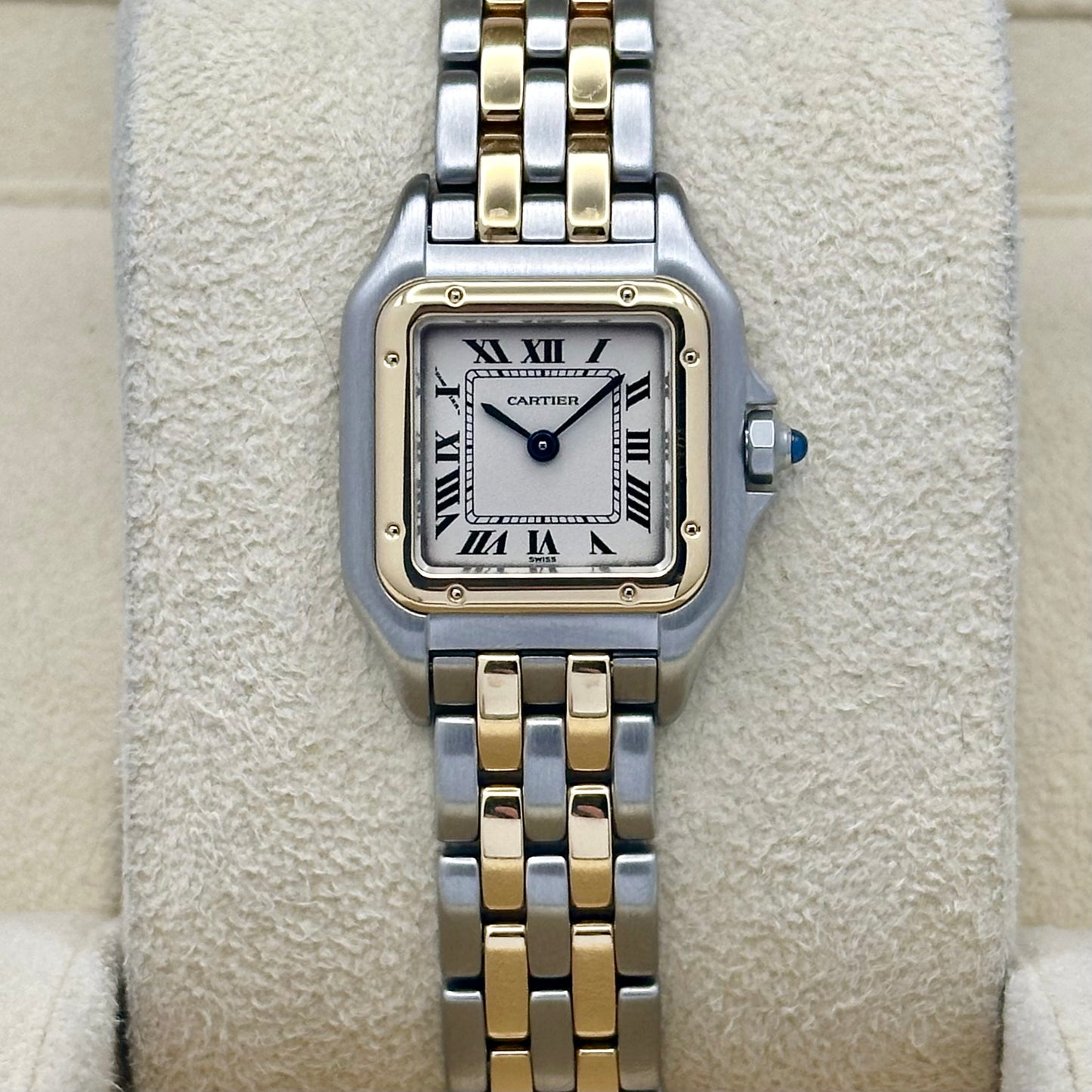 Panthére Small Two Row 18K Yellow Gold White Romans Ref 1120