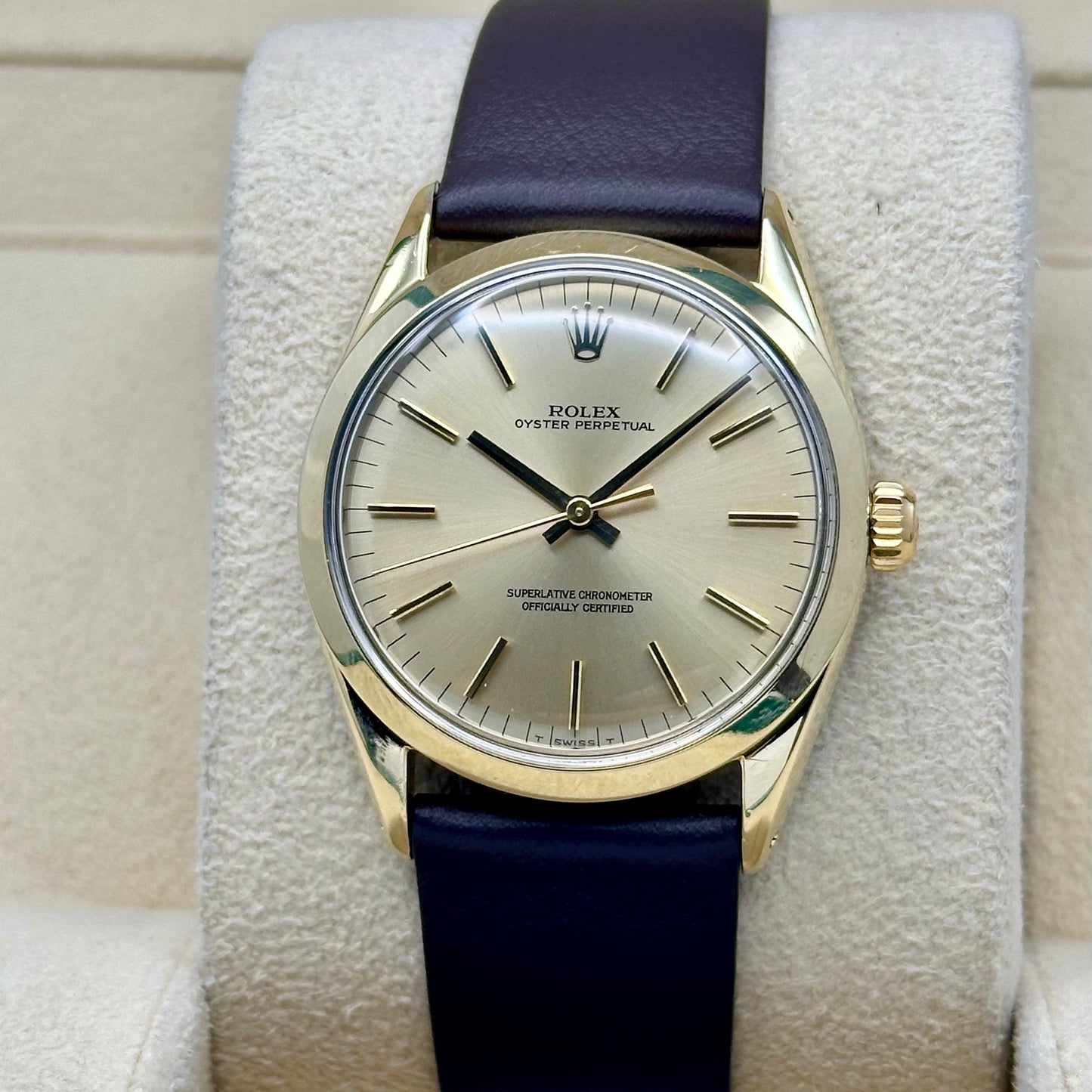 Oyster Perpetual 34 Sunburst Dial Yellow Gold Ref 1024