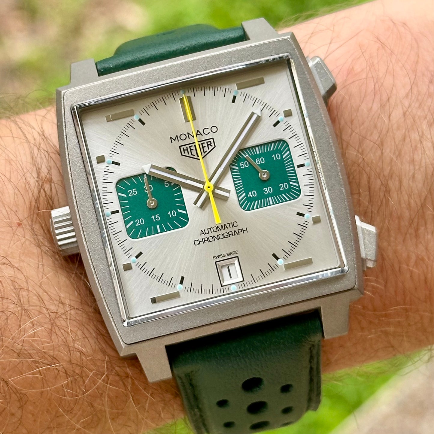 Monaco Chronograph Titanium Racing Green Limited Edition Ref CAW218E.FC6565 2024