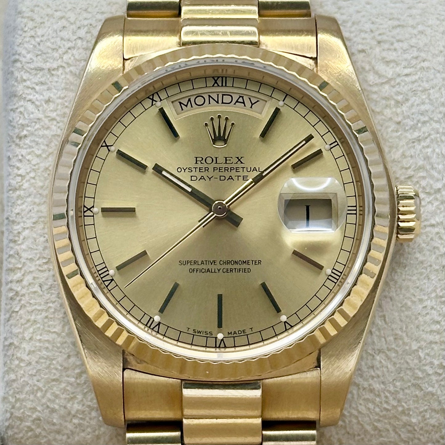 Day-Date 36 Champagne Dial 18K Yellow Gold Ref 18038 1983