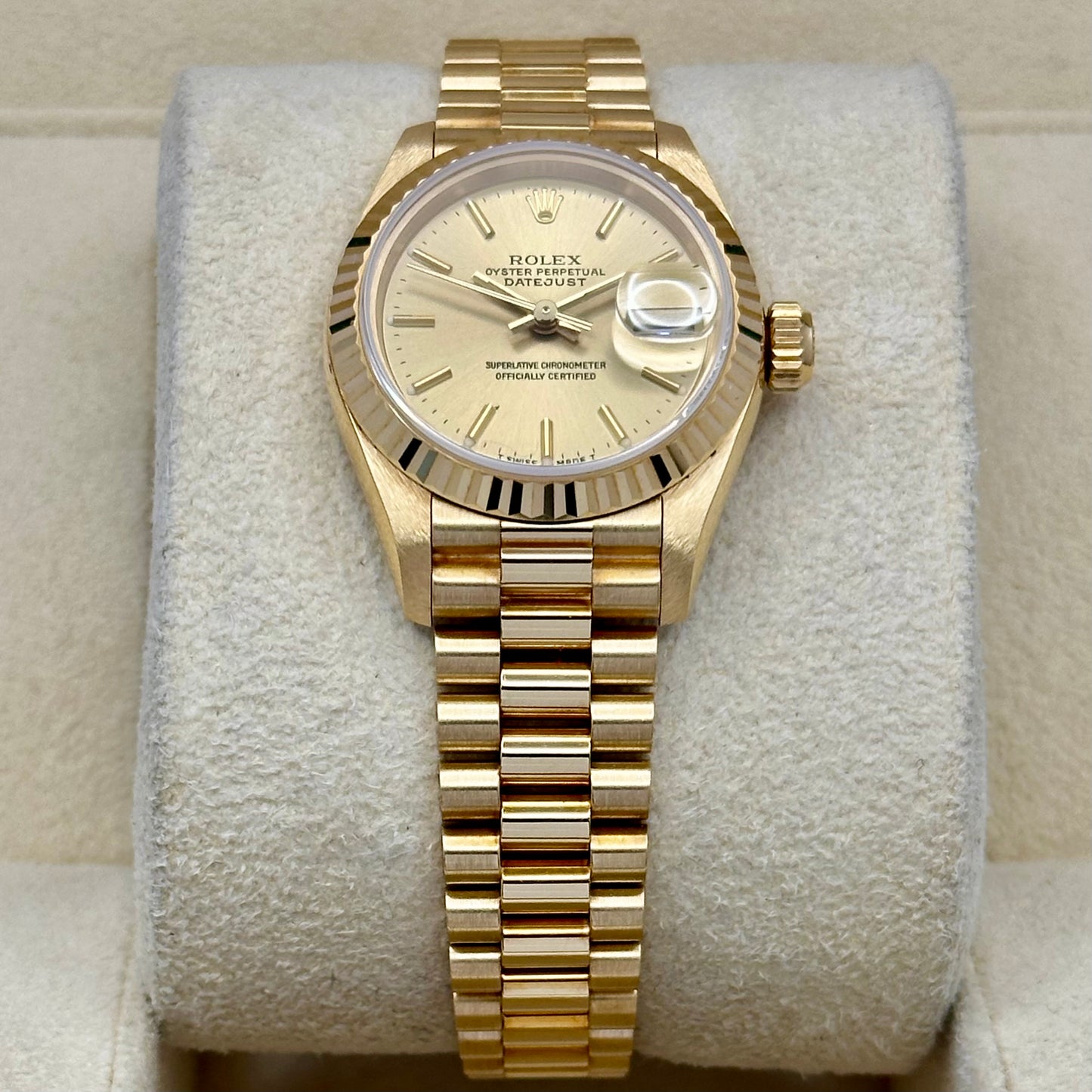 Lady-Datejust 26 Champagne 18K Yellow Gold President Ref 69178 1995