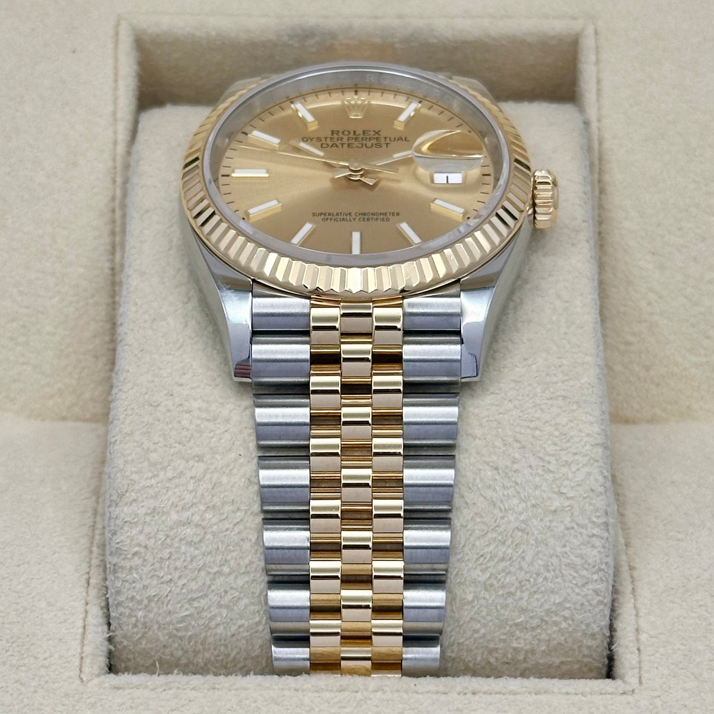 Datejust 36 Champagne Dial 18K Yellow Gold Ref 126233 2021